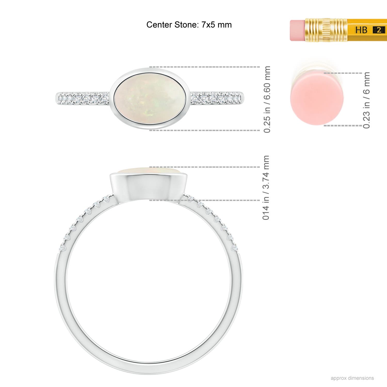 A - Opal / 0.52 CT / 14 KT White Gold