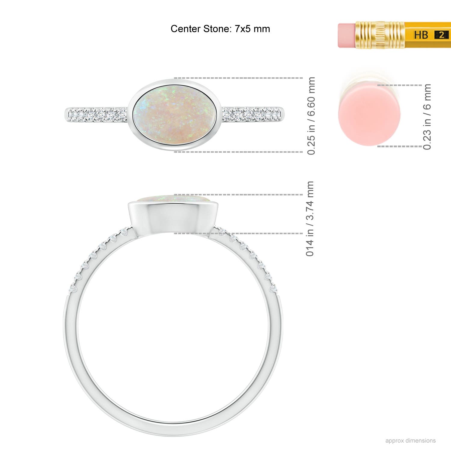 AA - Opal / 0.52 CT / 14 KT White Gold