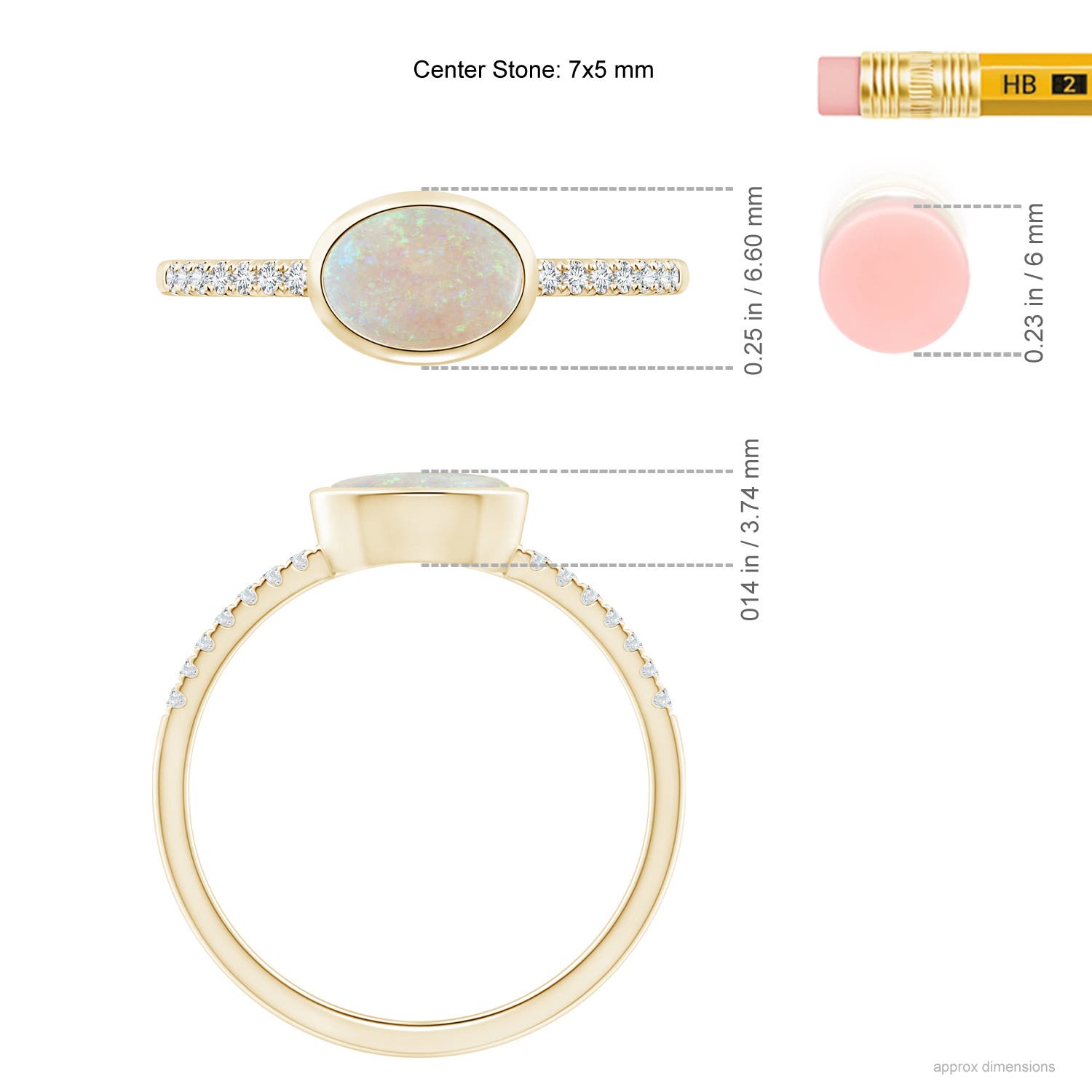 AA - Opal / 0.52 CT / 14 KT Yellow Gold