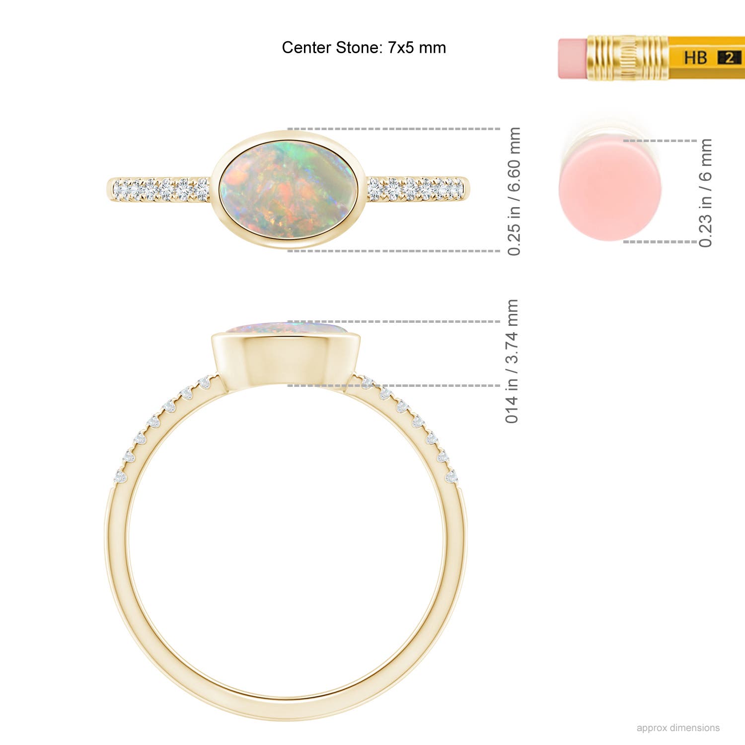 AAAA - Opal / 0.52 CT / 14 KT Yellow Gold