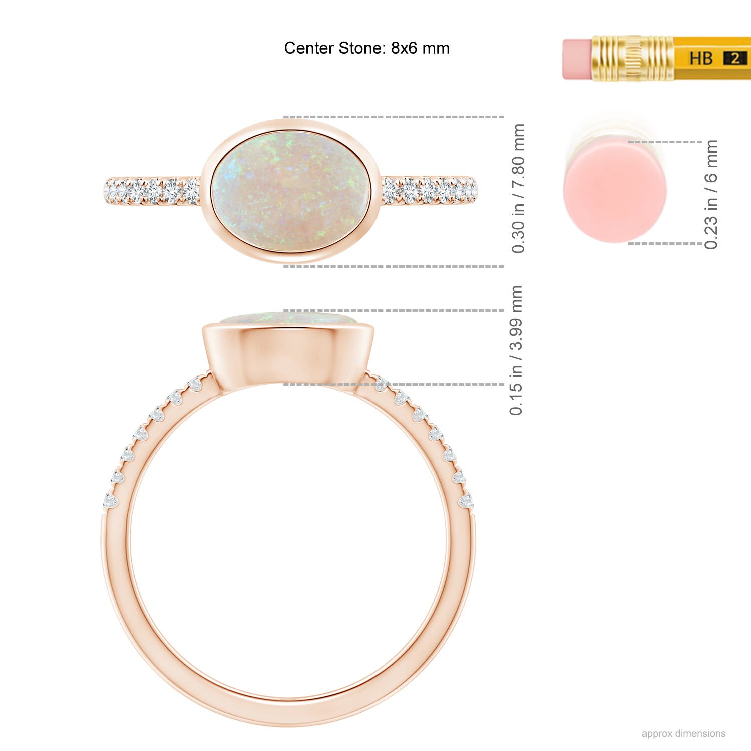 AA - Opal / 0.88 CT / 14 KT Rose Gold