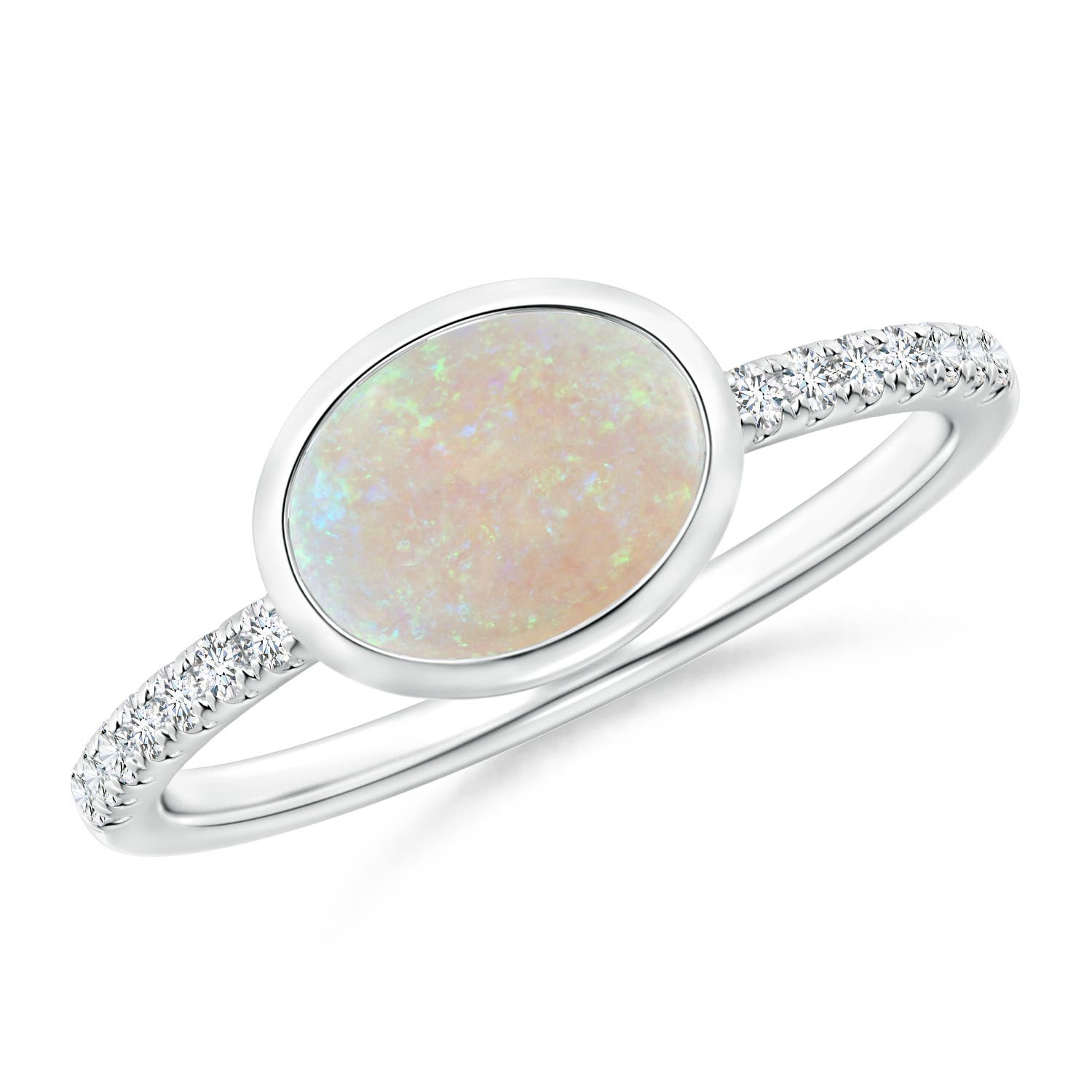 AA - Opal / 0.88 CT / 14 KT White Gold