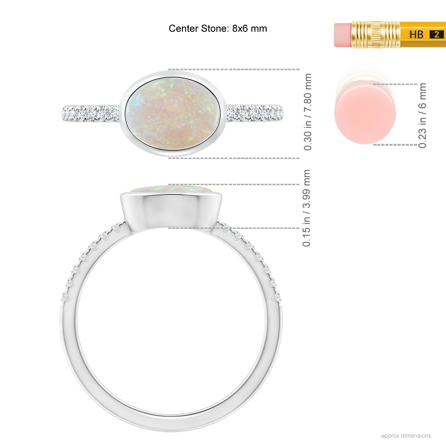 AA - Opal / 0.88 CT / 14 KT White Gold