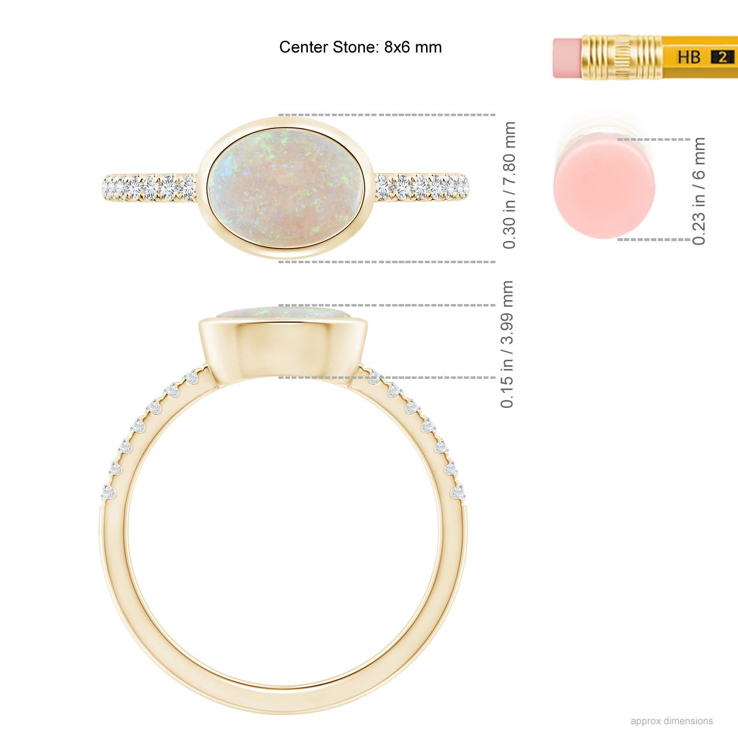 AA - Opal / 0.88 CT / 14 KT Yellow Gold