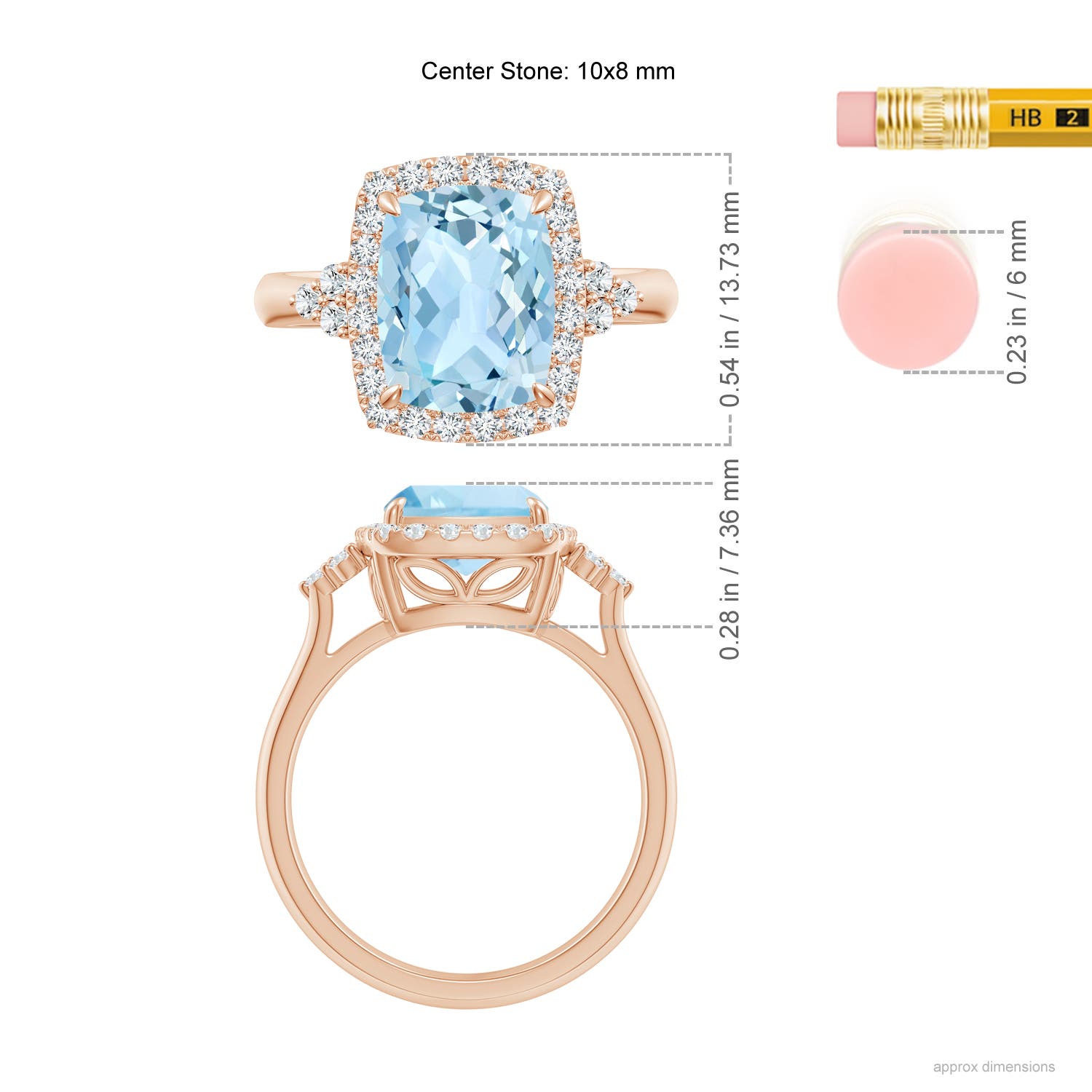 AAA - Aquamarine / 2.8 CT / 14 KT Rose Gold