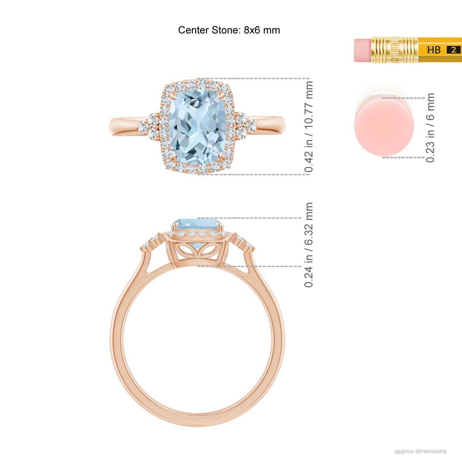 AA - Aquamarine / 1.38 CT / 14 KT Rose Gold