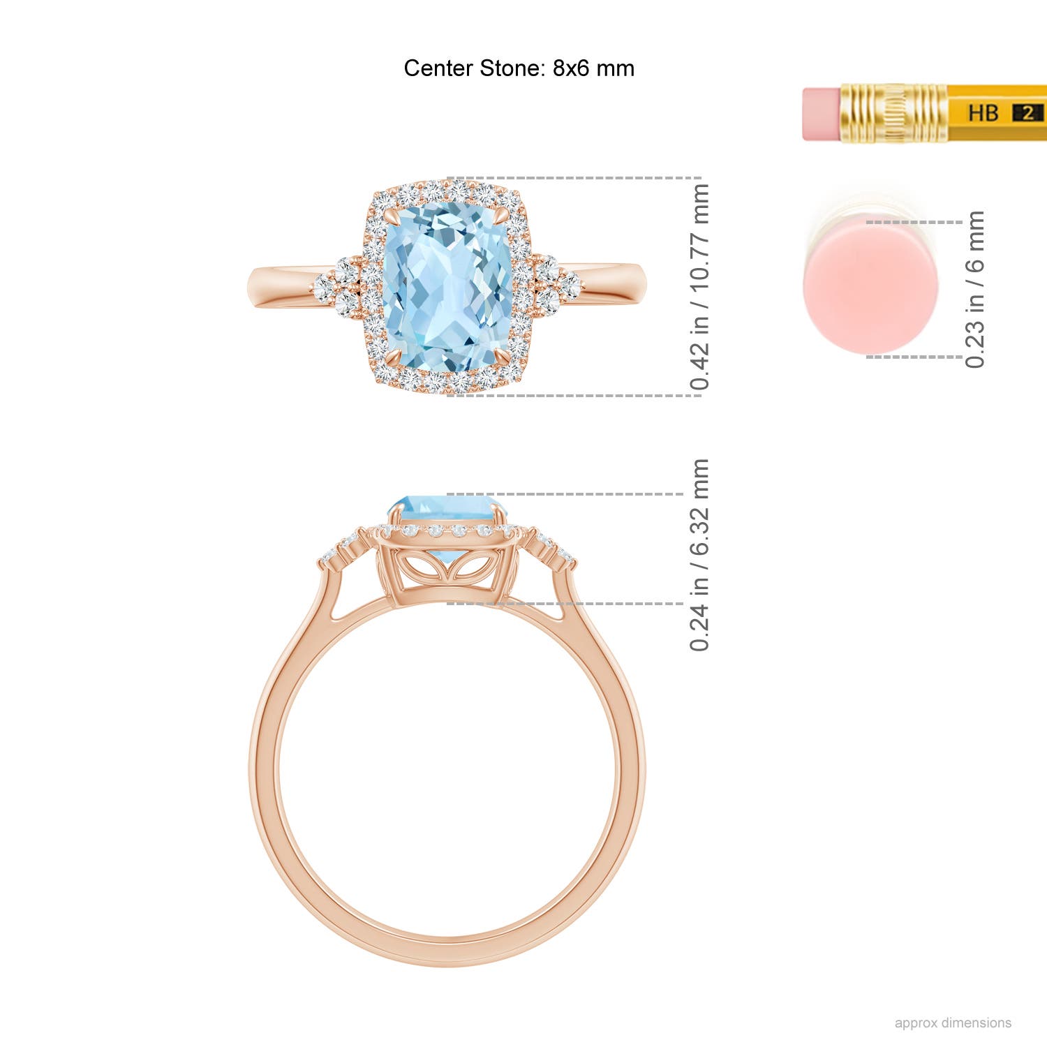 AAA - Aquamarine / 1.38 CT / 14 KT Rose Gold