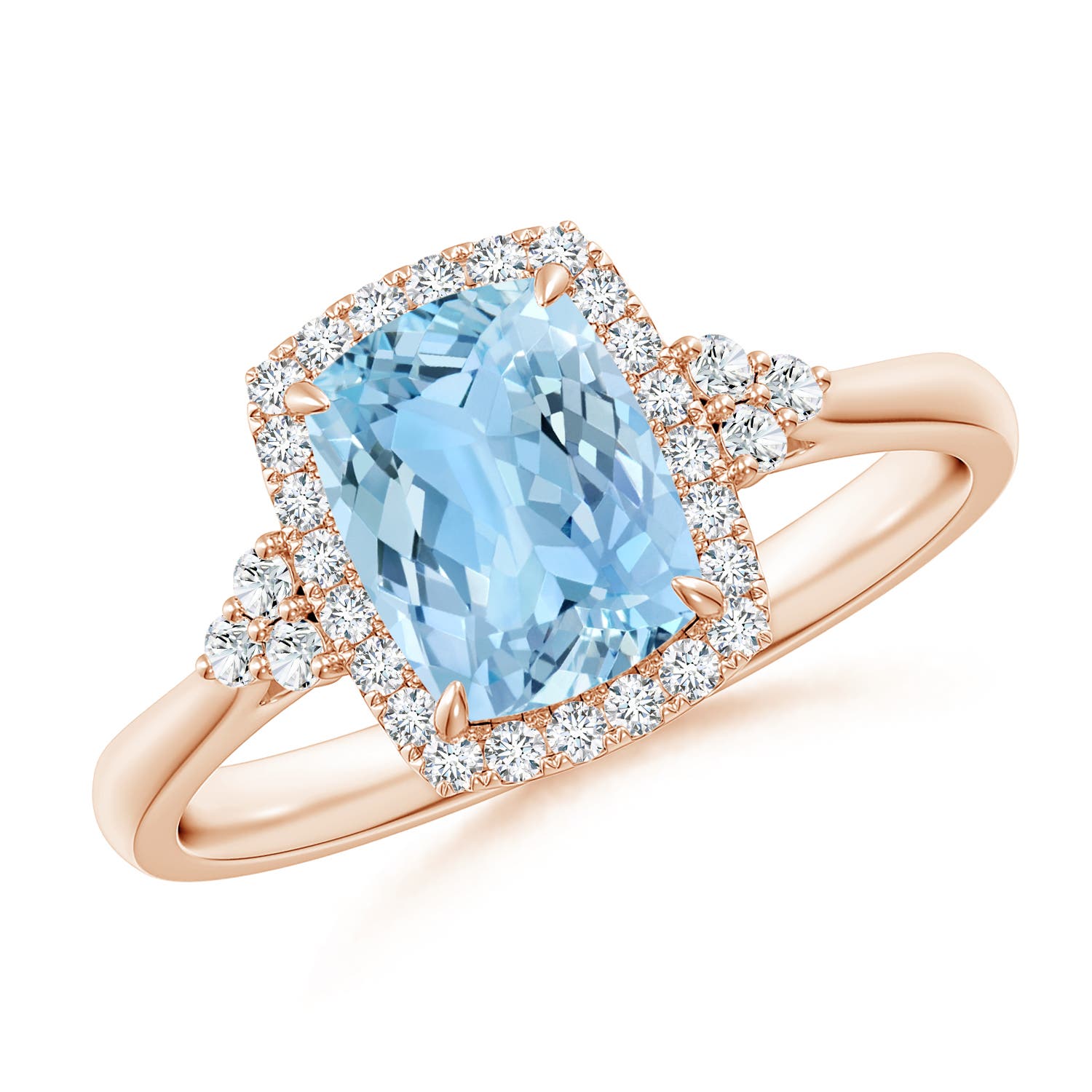 AAAA - Aquamarine / 1.38 CT / 14 KT Rose Gold