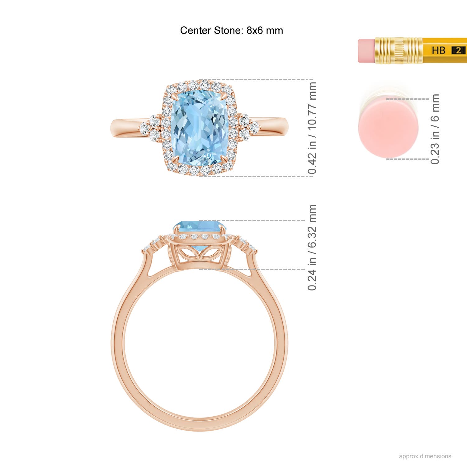 AAAA - Aquamarine / 1.38 CT / 14 KT Rose Gold