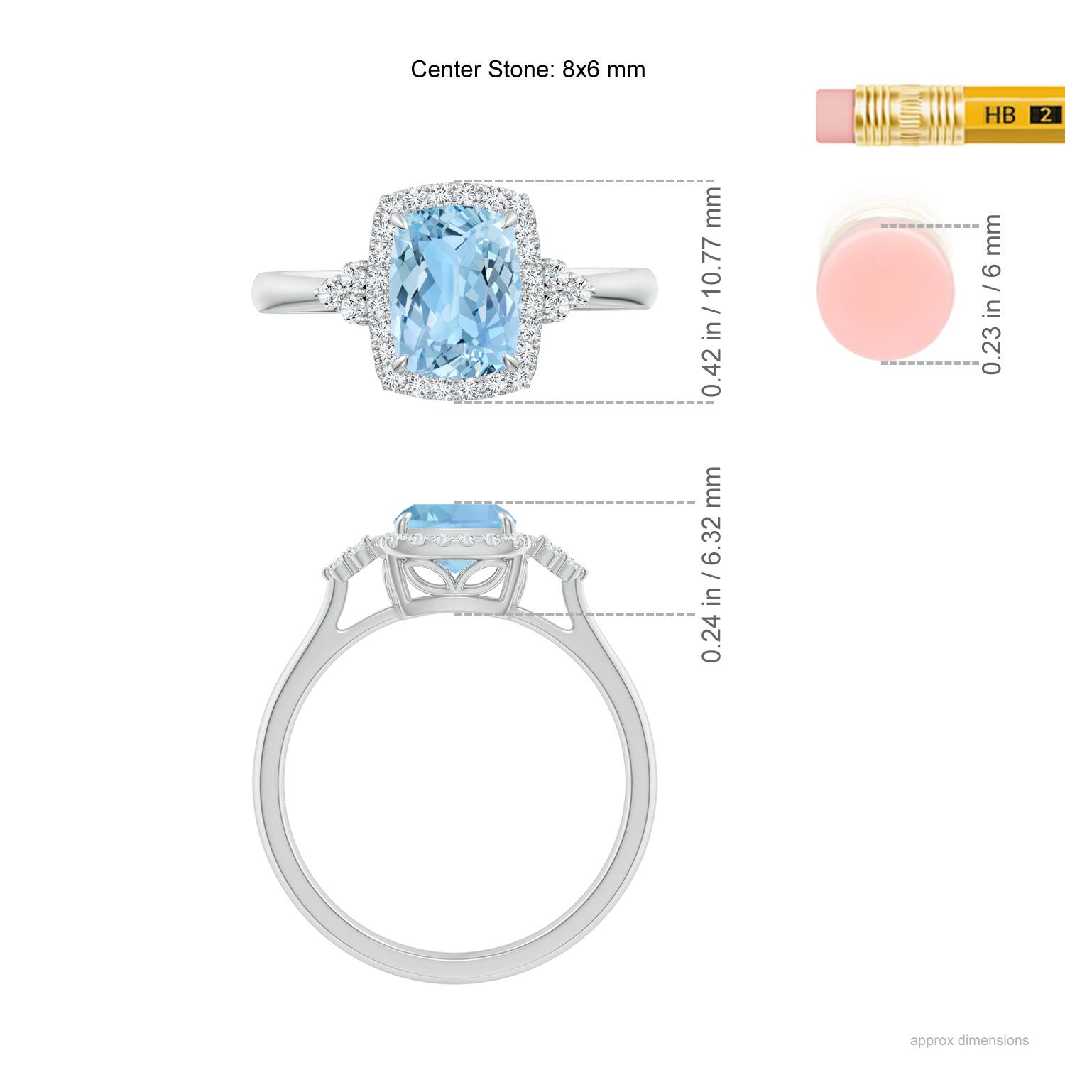 AAAA - Aquamarine / 1.38 CT / 14 KT White Gold