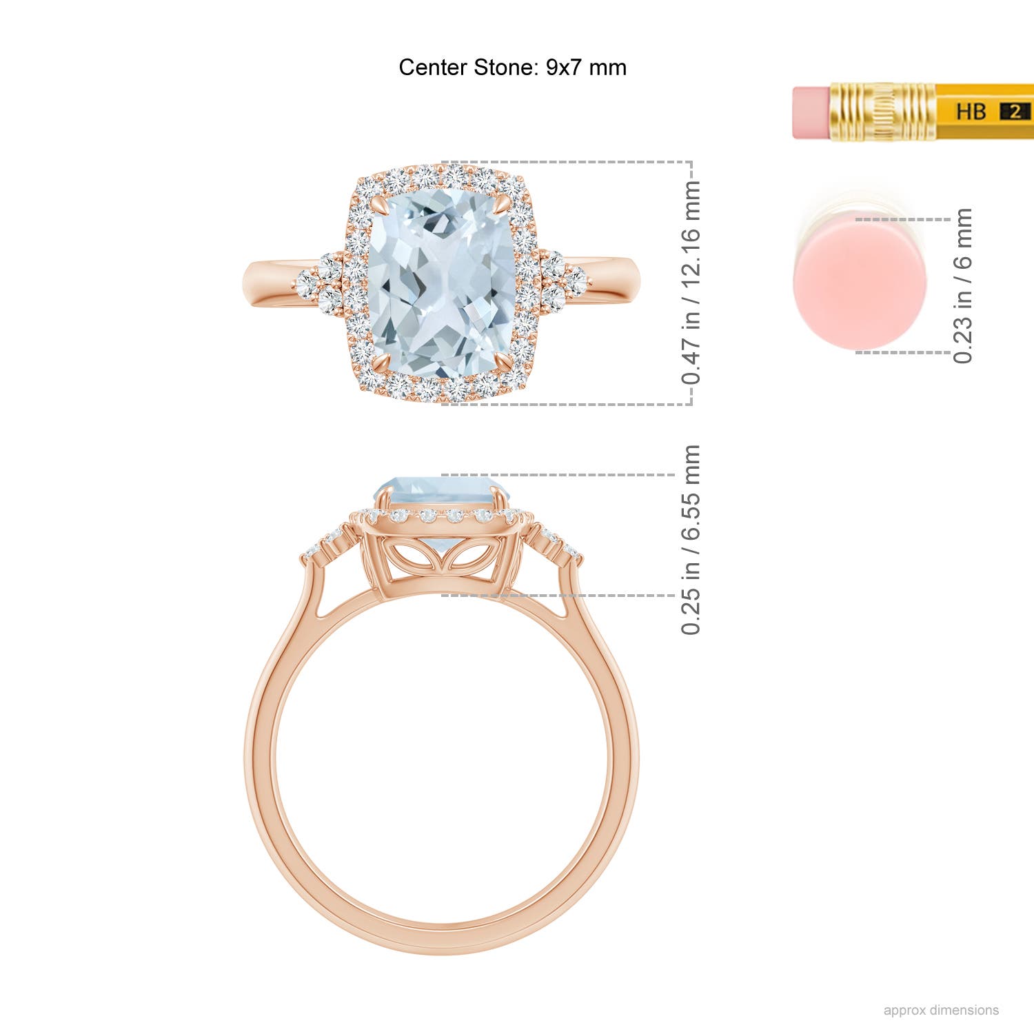 A - Aquamarine / 2.11 CT / 14 KT Rose Gold