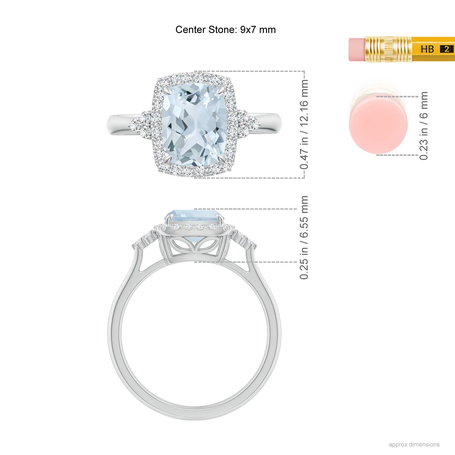 A - Aquamarine / 2.11 CT / 14 KT White Gold