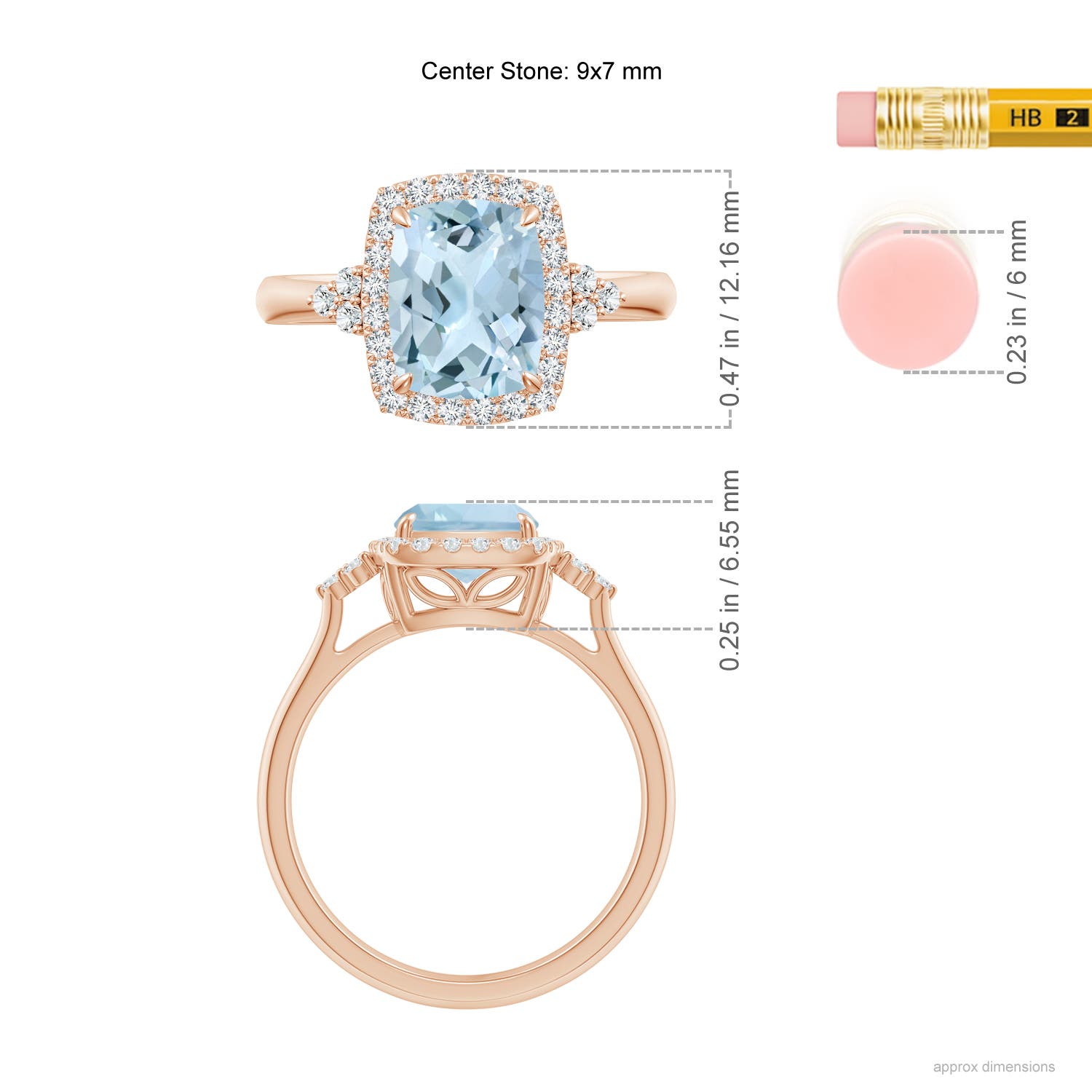 AA - Aquamarine / 2.11 CT / 14 KT Rose Gold