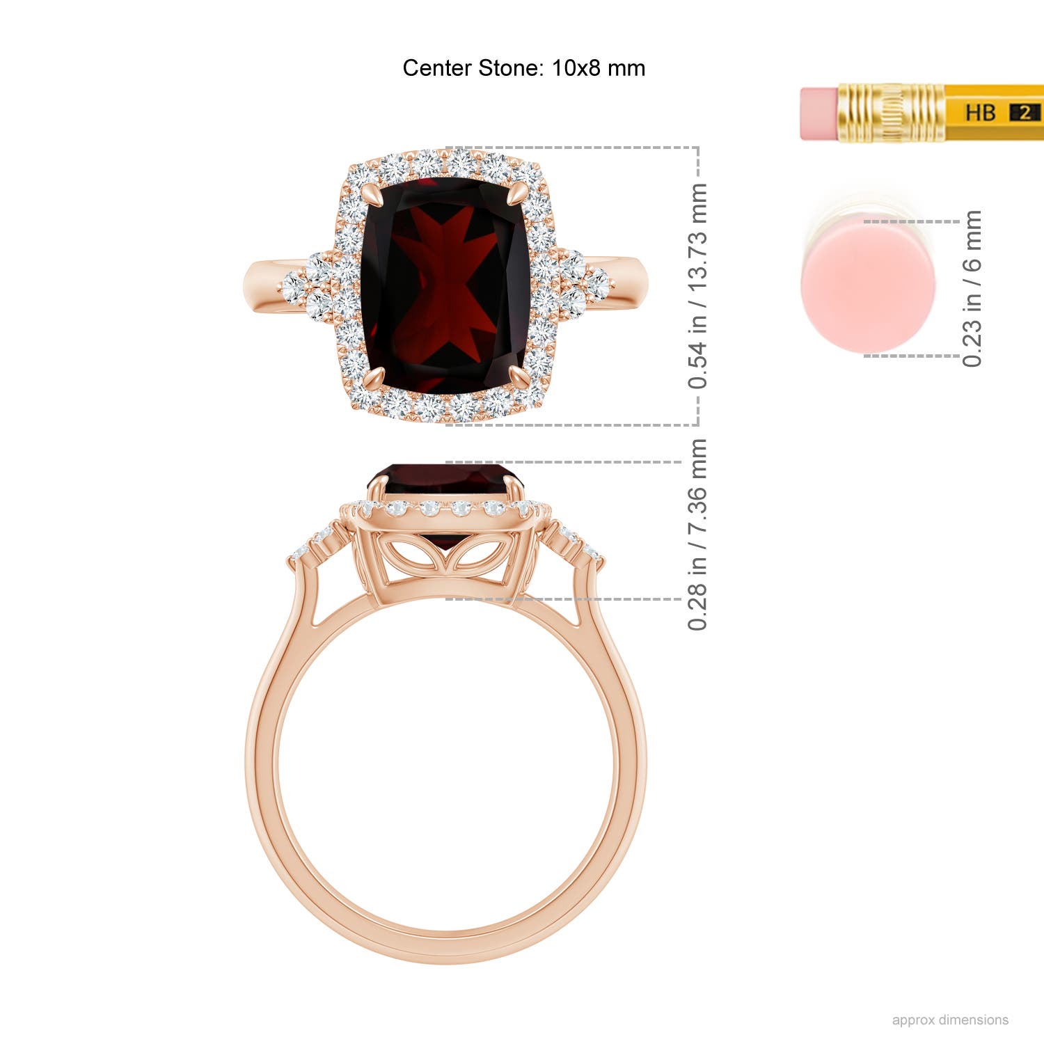 A - Garnet / 3.7 CT / 14 KT Rose Gold