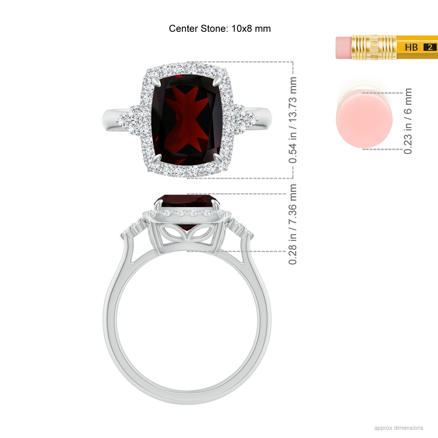 A - Garnet / 3.7 CT / 14 KT White Gold