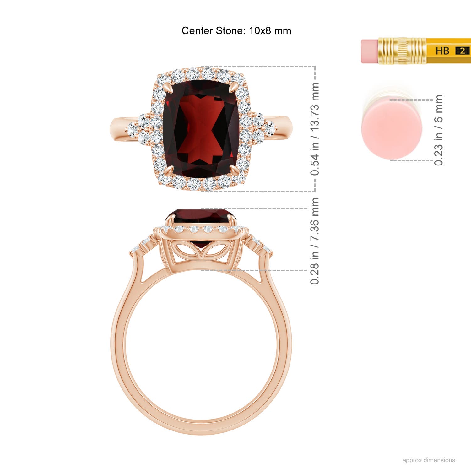 AA - Garnet / 3.7 CT / 14 KT Rose Gold