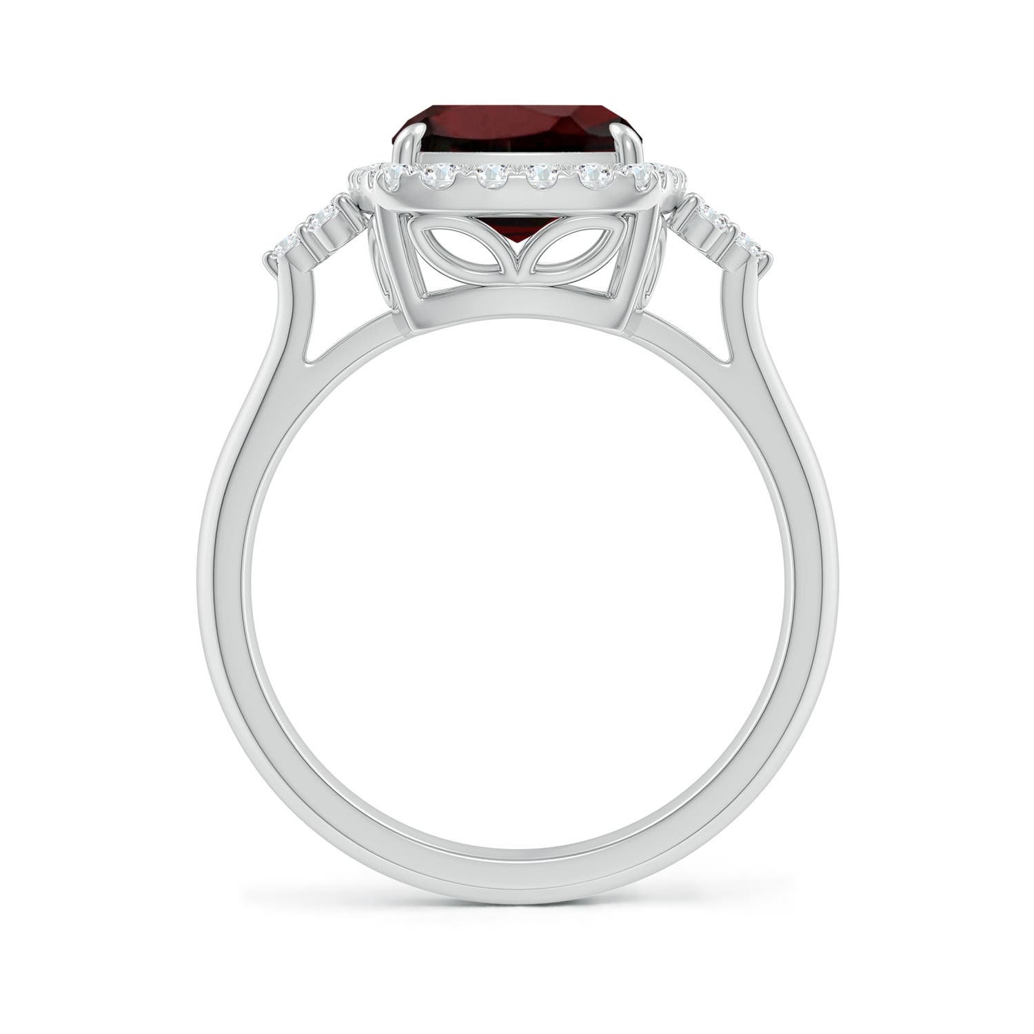 AA - Garnet / 3.7 CT / 14 KT White Gold