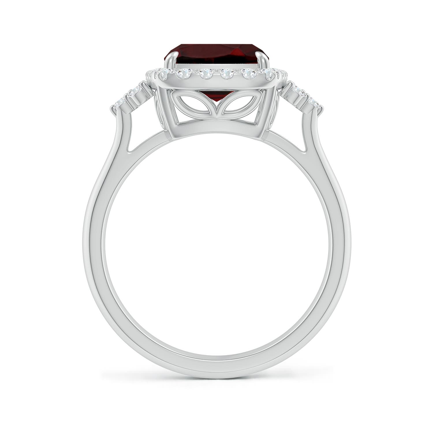 AAA - Garnet / 3.7 CT / 14 KT White Gold