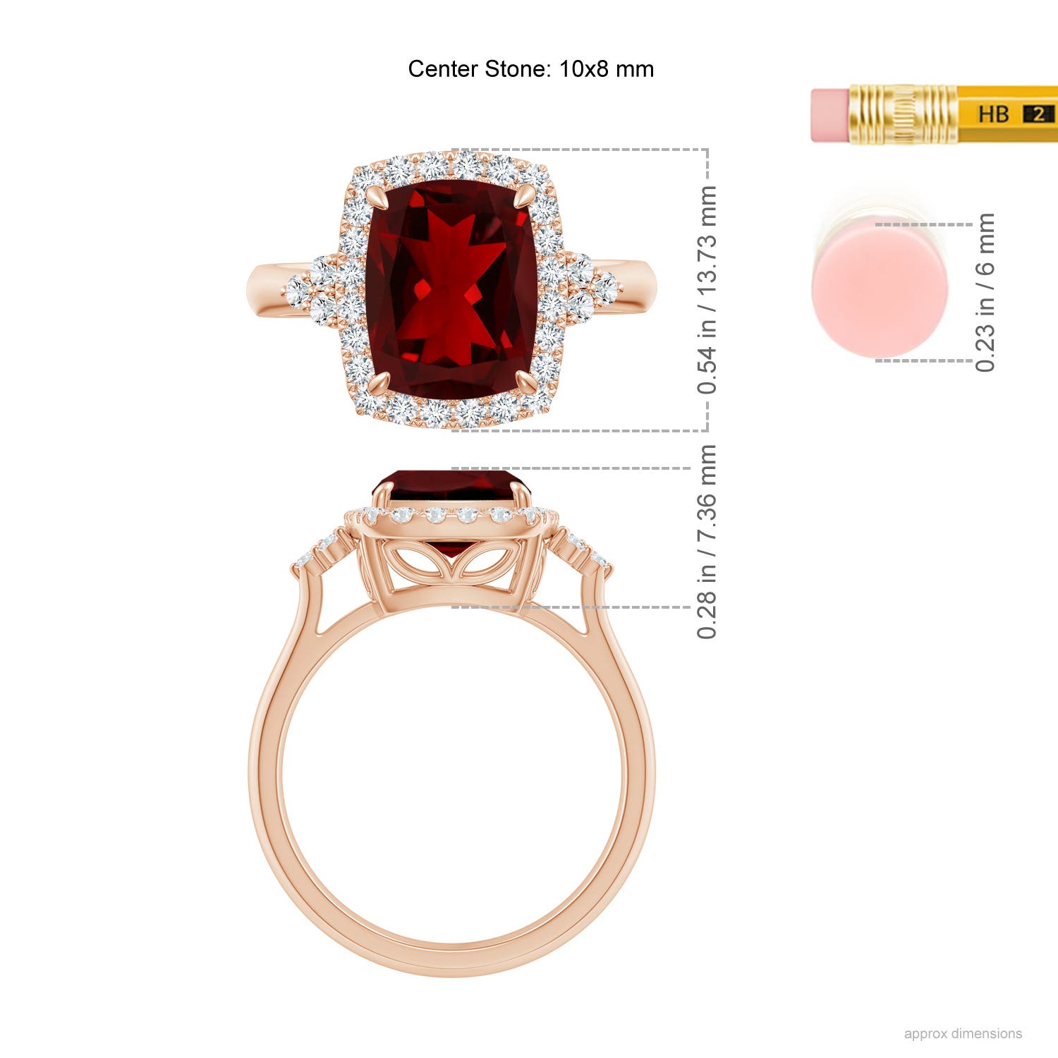 AAAA - Garnet / 3.7 CT / 14 KT Rose Gold