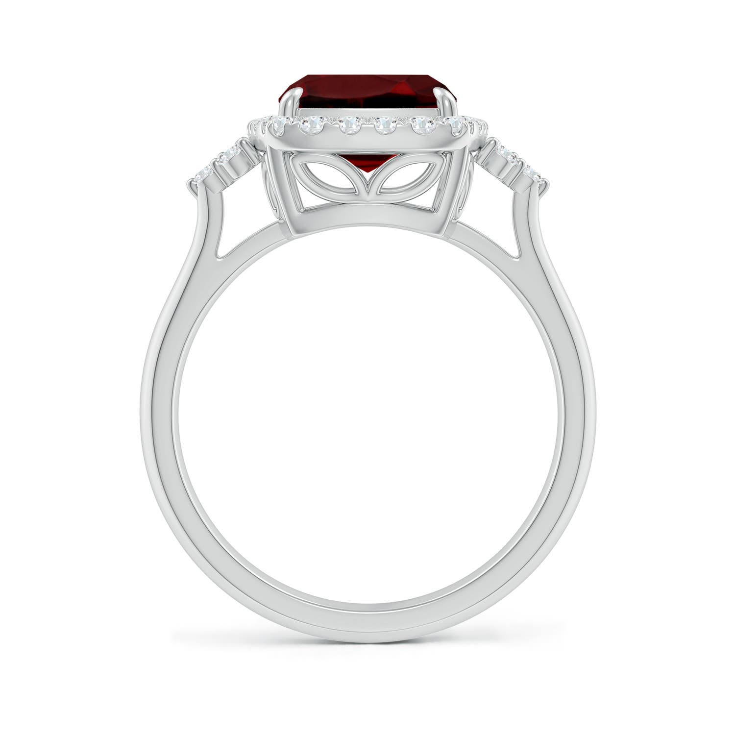 AAAA - Garnet / 3.7 CT / 14 KT White Gold