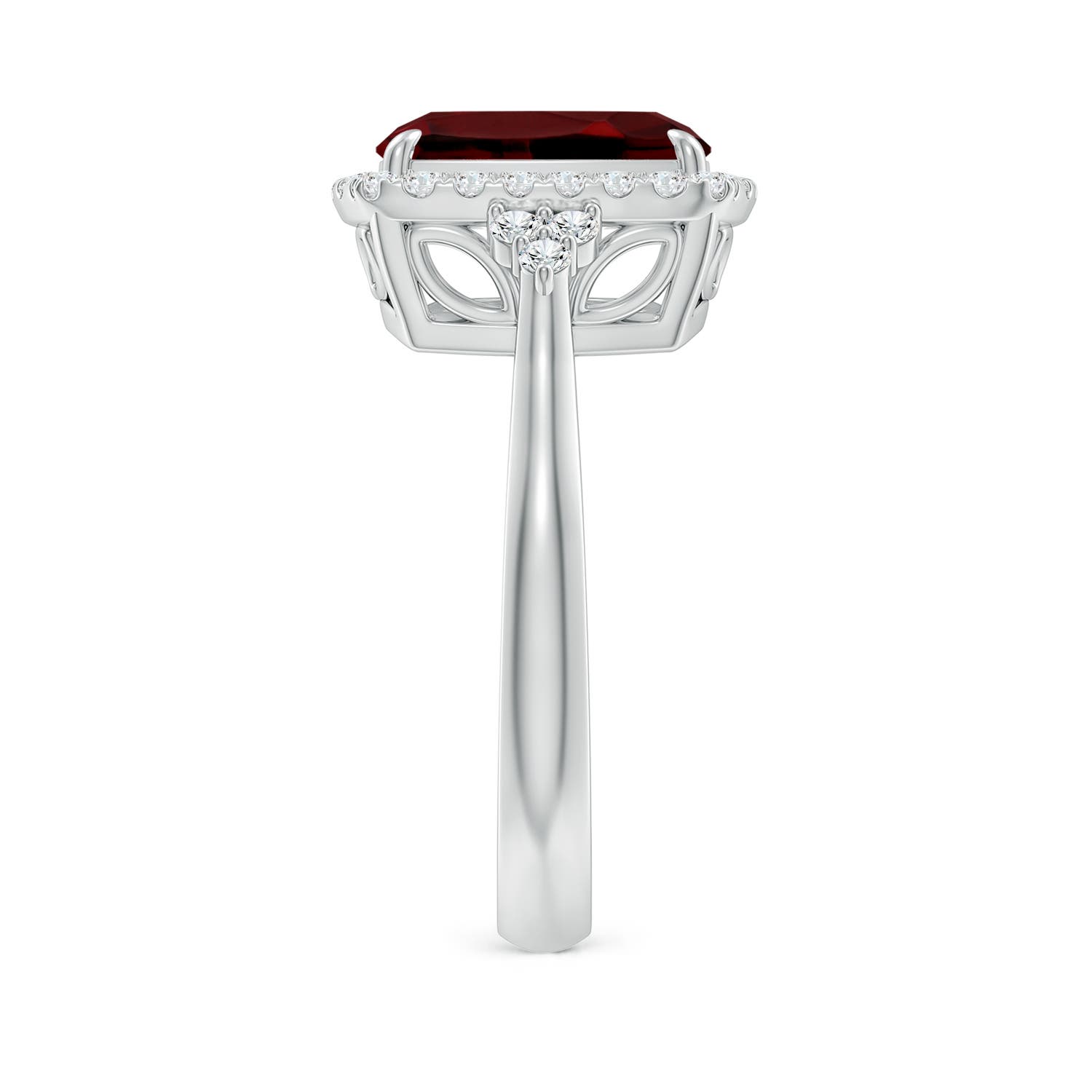 AAAA - Garnet / 3.7 CT / 14 KT White Gold