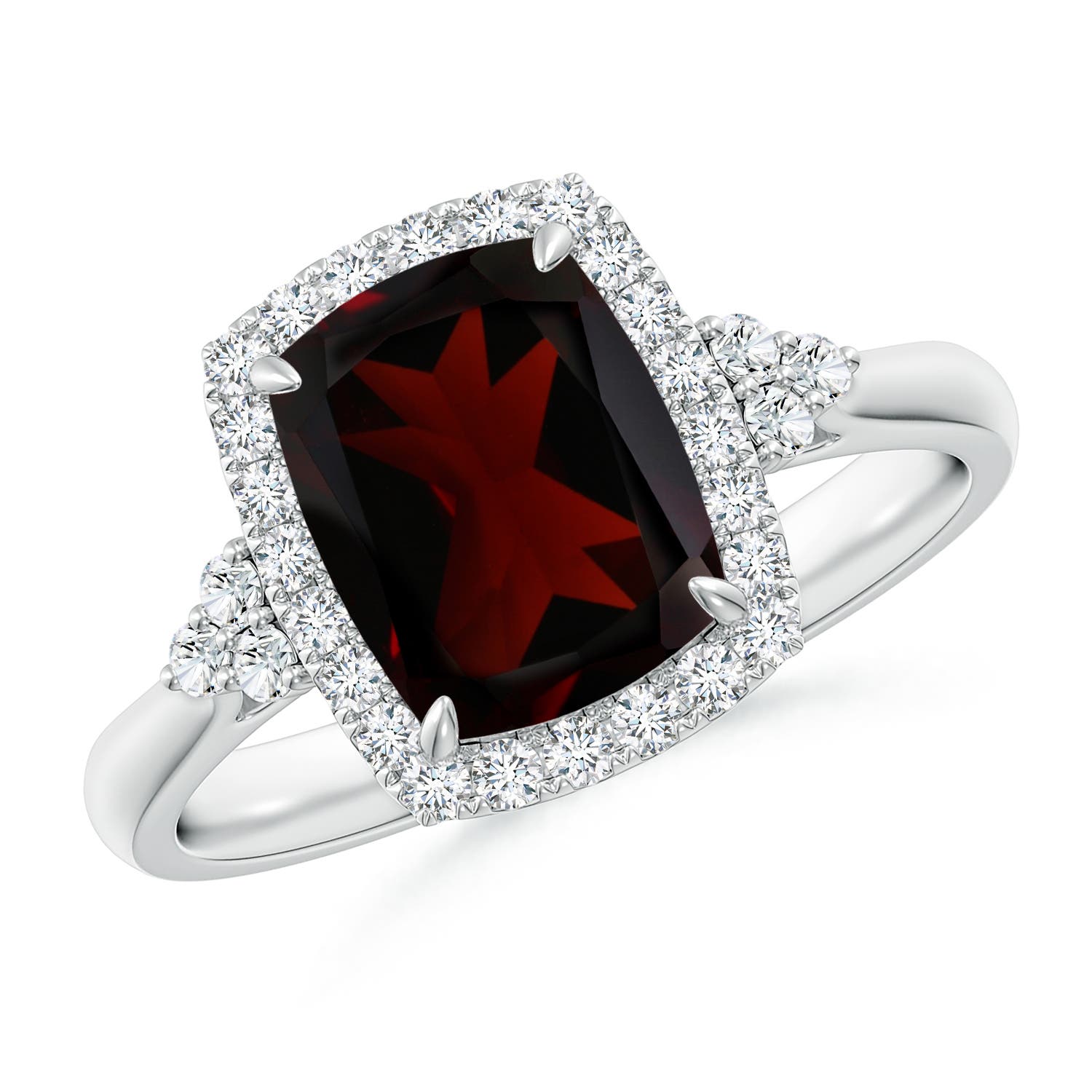 A - Garnet / 3.16 CT / 14 KT White Gold