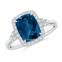 Halo London Blue Topaz Halo Rings