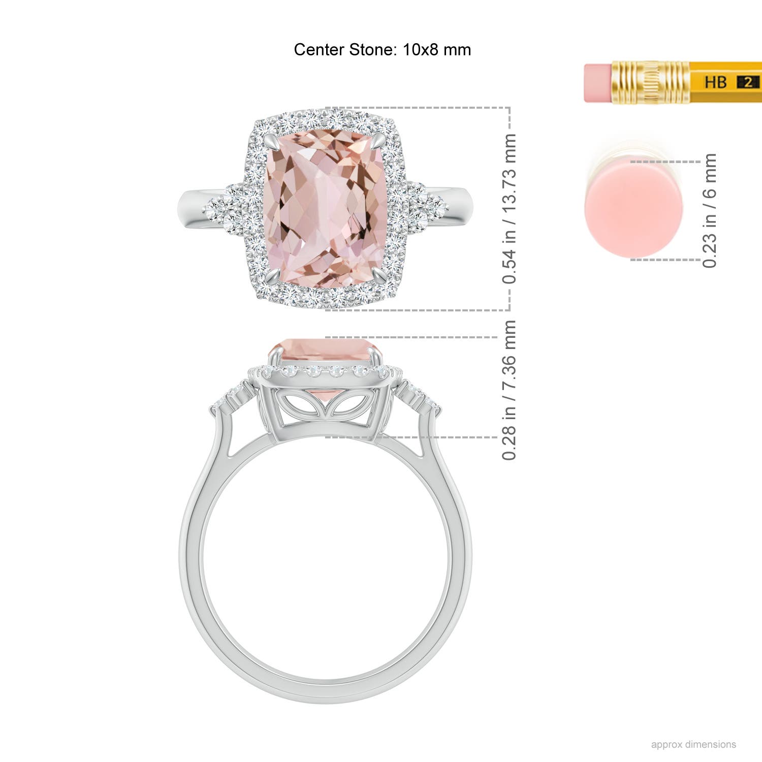 AA - Morganite / 3.05 CT / 14 KT White Gold