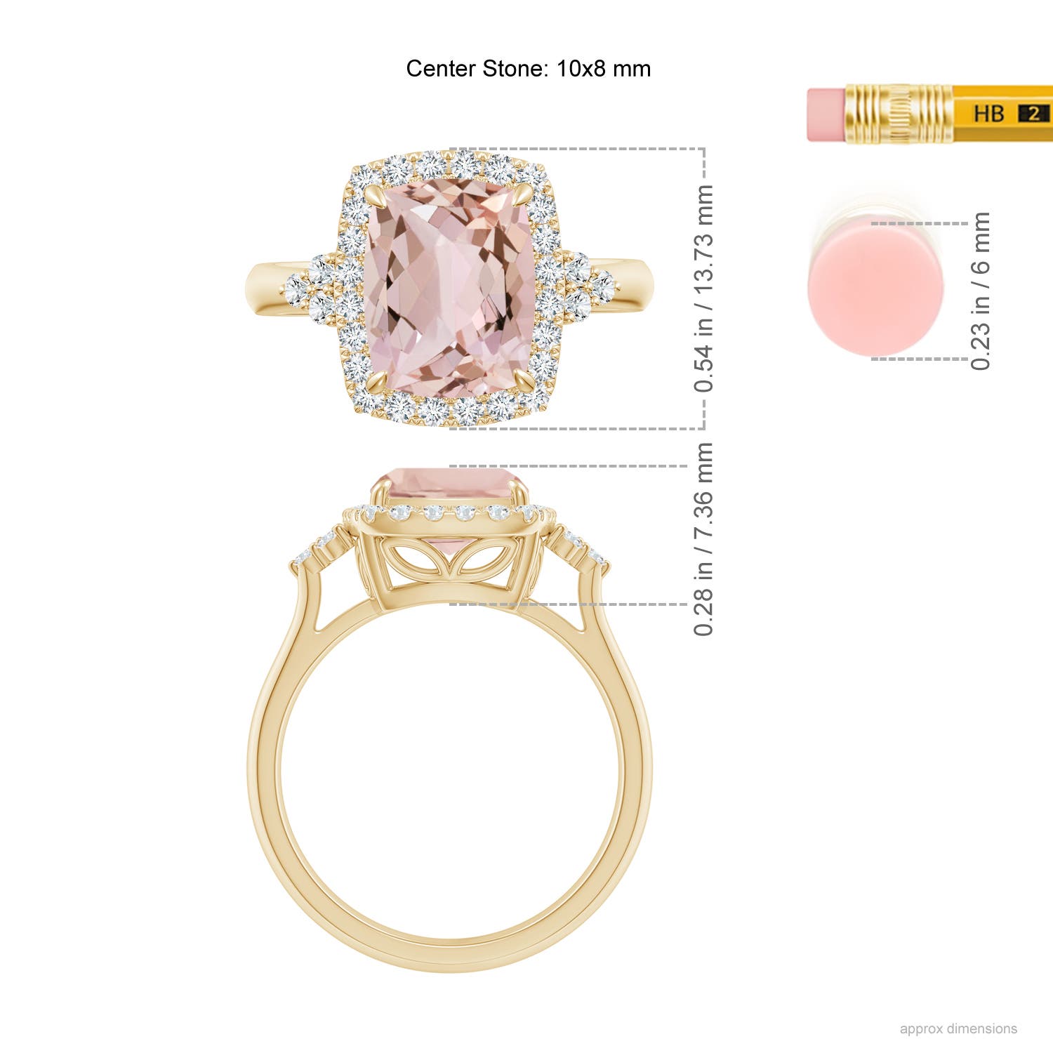 AA - Morganite / 3.05 CT / 14 KT Yellow Gold