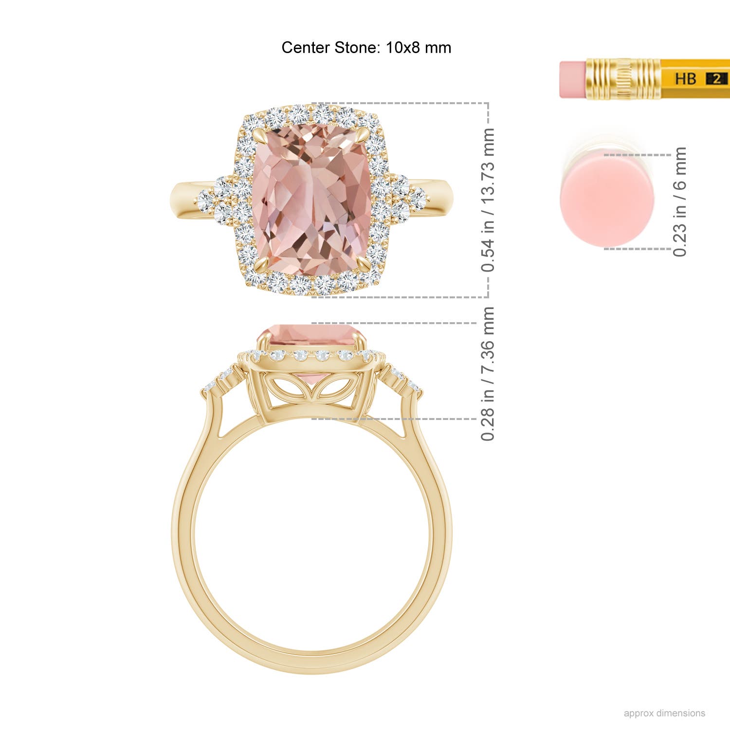 AAAA - Morganite / 3.05 CT / 14 KT Yellow Gold