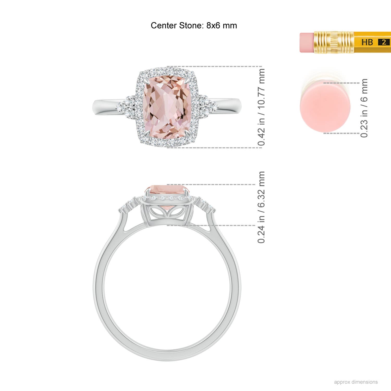 AA - Morganite / 1.38 CT / 14 KT White Gold