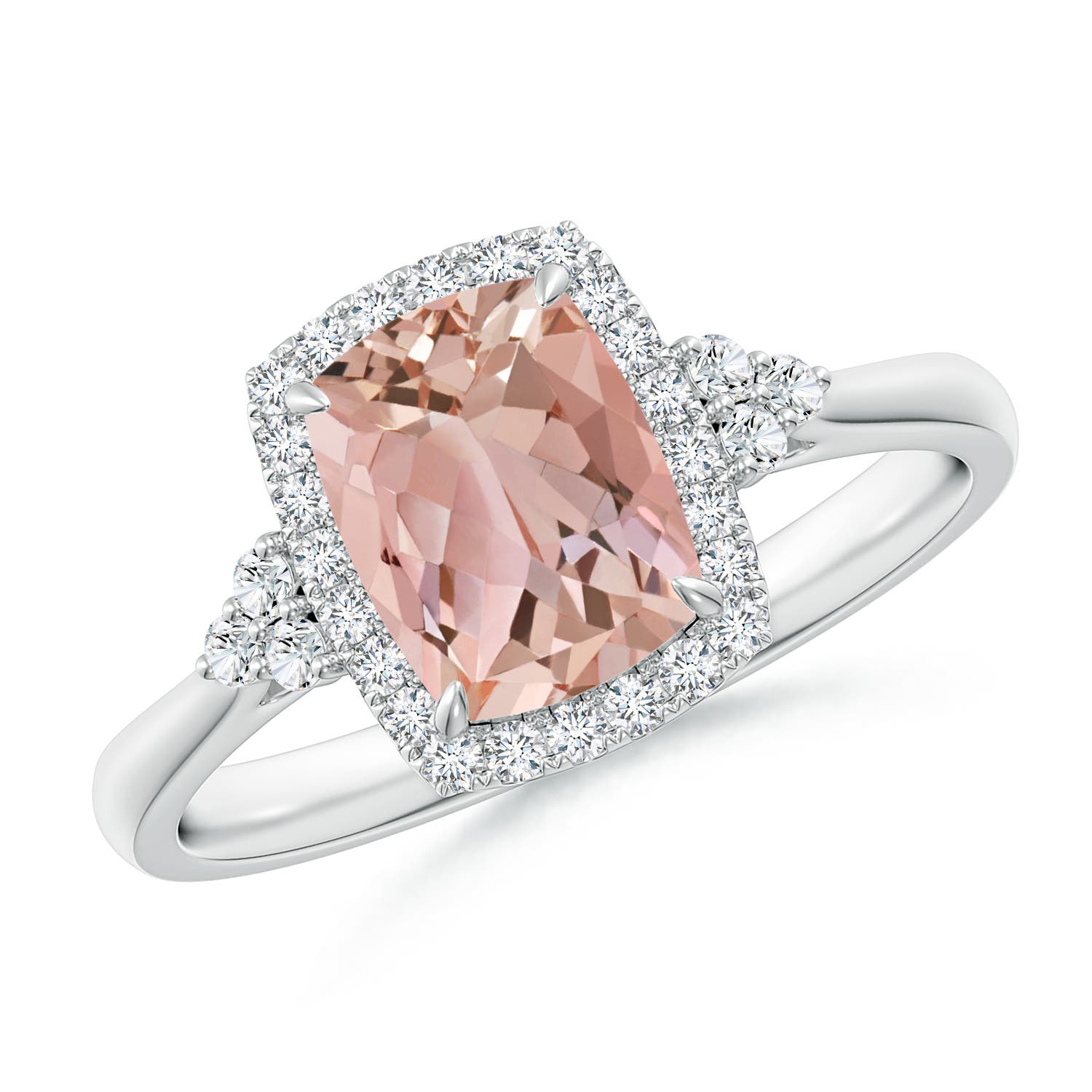 AAAA - Morganite / 1.38 CT / 14 KT White Gold