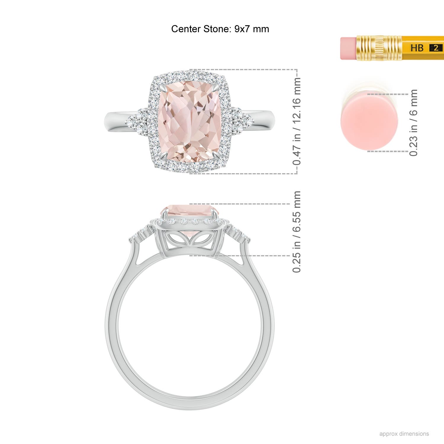 A - Morganite / 2.06 CT / 14 KT White Gold