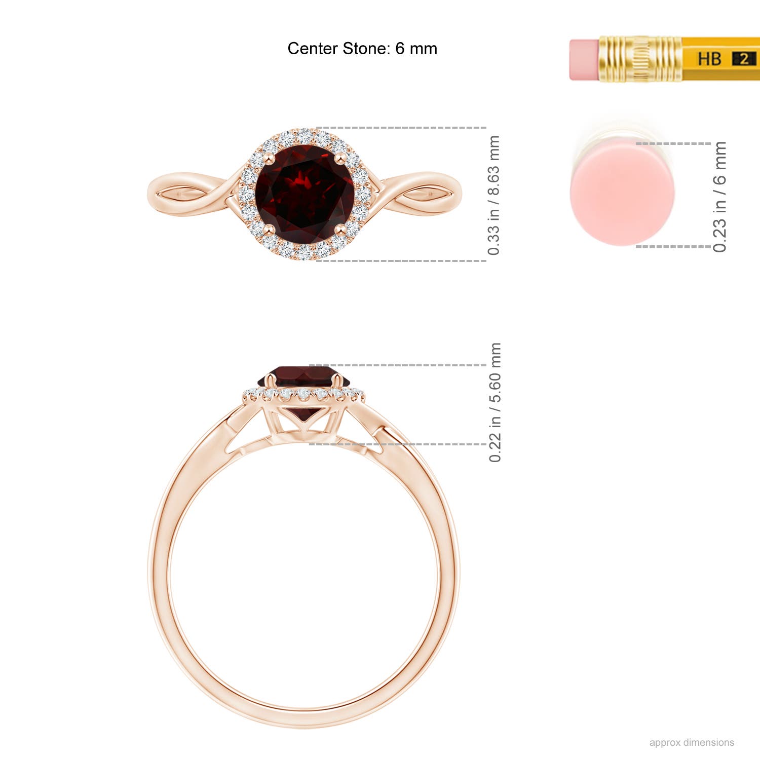 A - Garnet / 1.1 CT / 14 KT Rose Gold