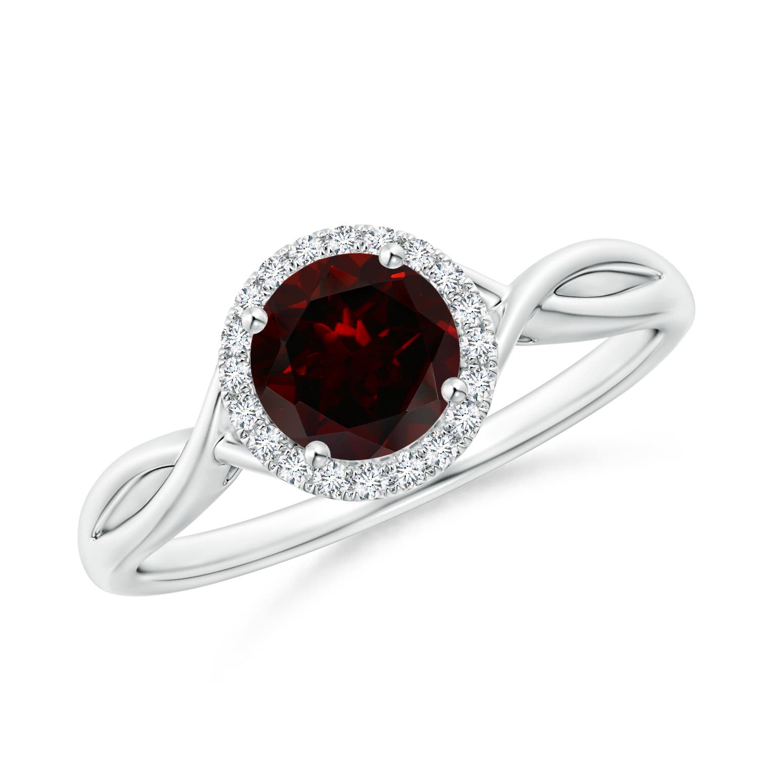 A - Garnet / 1.1 CT / 14 KT White Gold