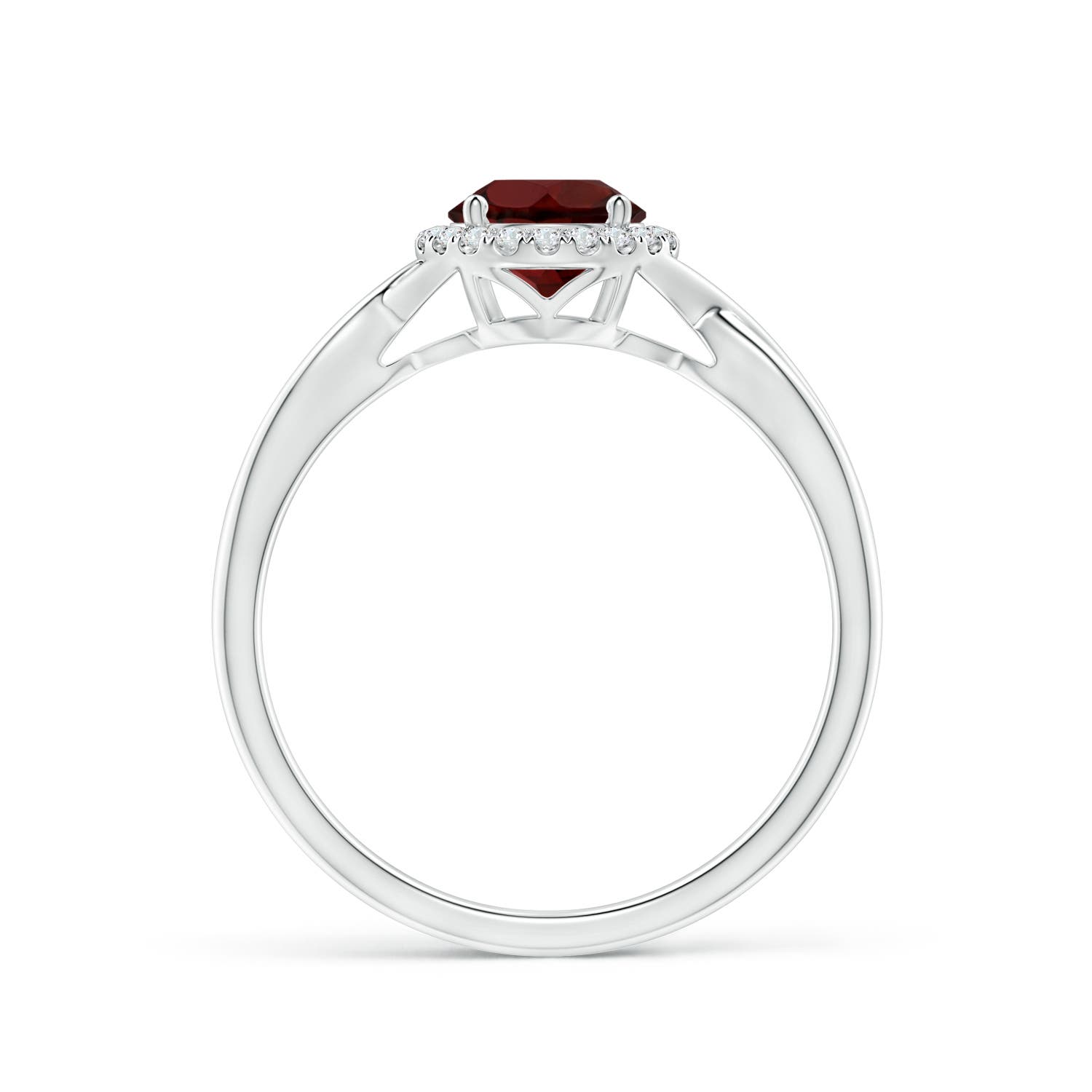 AA - Garnet / 1.1 CT / 14 KT White Gold