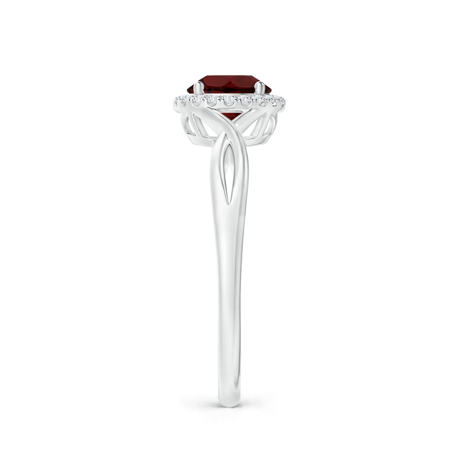 AA - Garnet / 1.1 CT / 14 KT White Gold