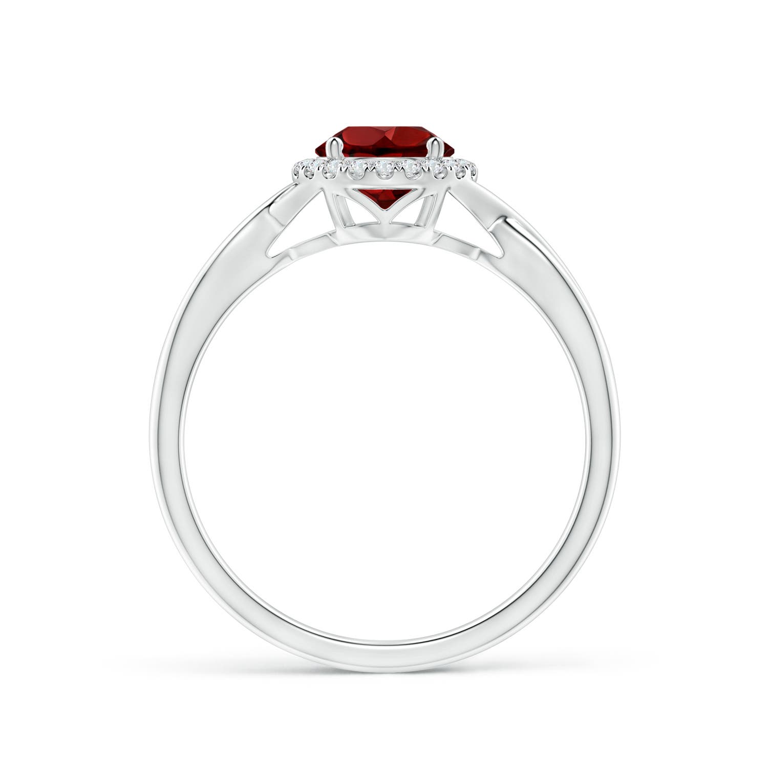 AAAA - Garnet / 1.1 CT / 14 KT White Gold