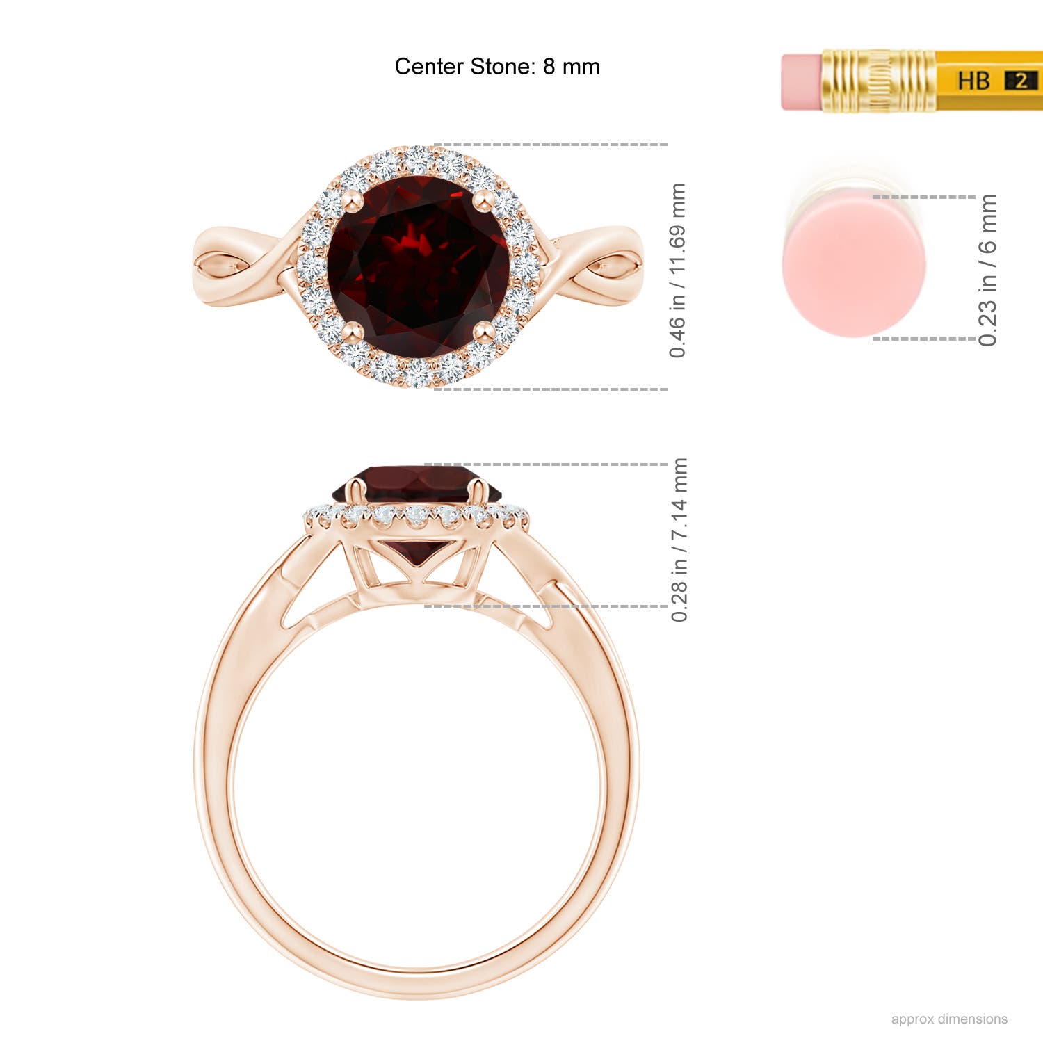 A - Garnet / 2.42 CT / 14 KT Rose Gold