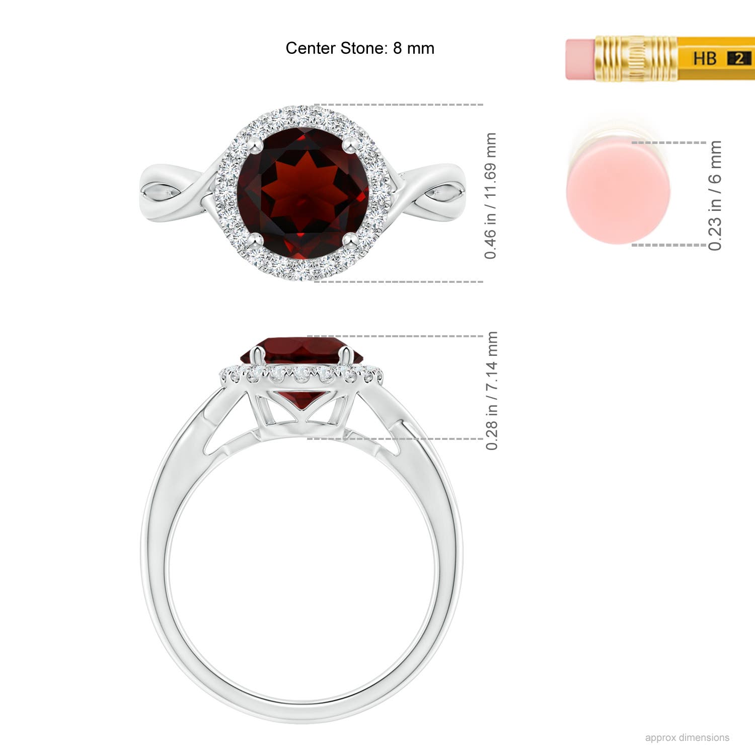 AA - Garnet / 2.42 CT / 14 KT White Gold