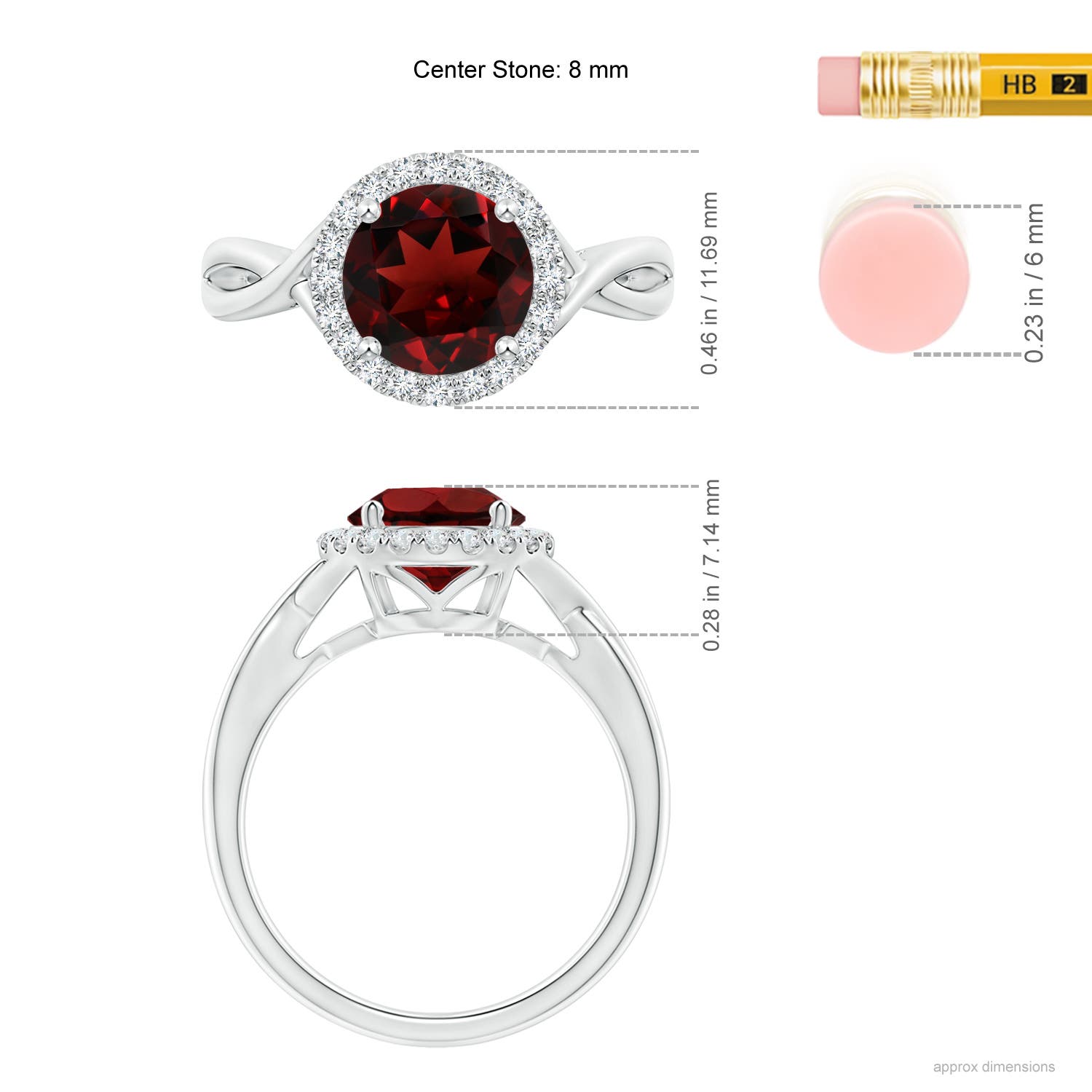 AAA - Garnet / 2.42 CT / 14 KT White Gold