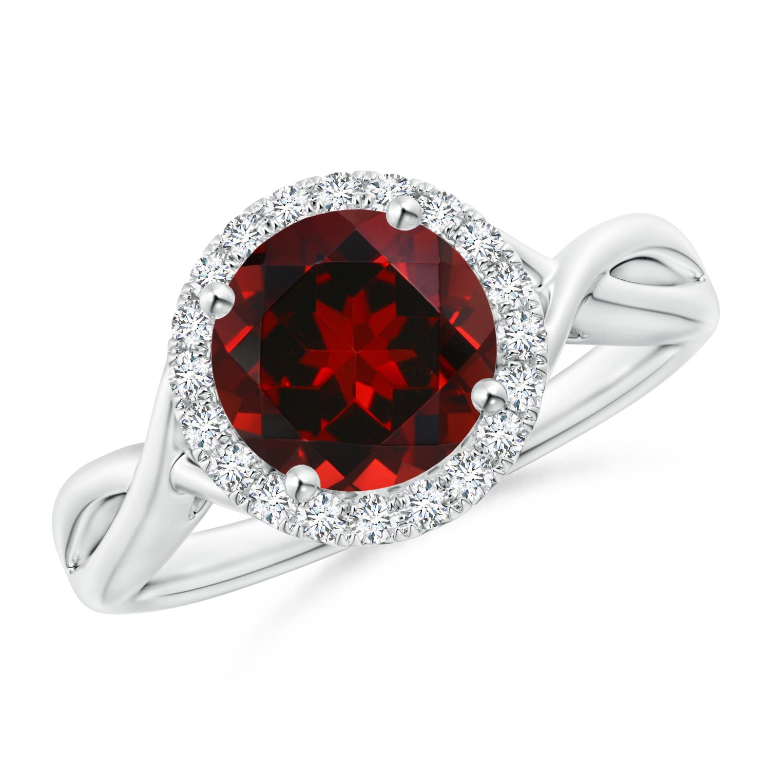 AAAA - Garnet / 2.42 CT / 14 KT White Gold