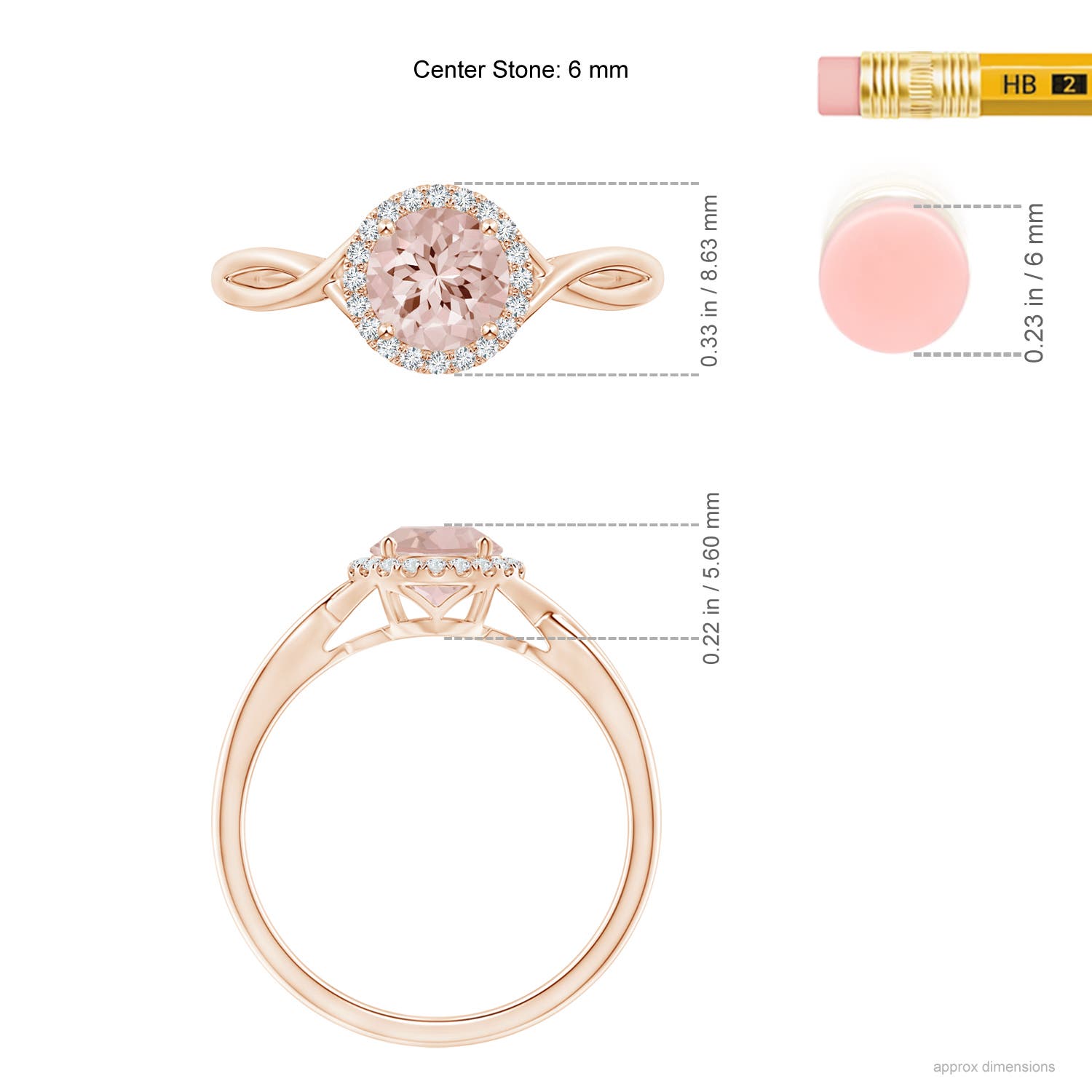 AA - Morganite / 0.8 CT / 14 KT Rose Gold