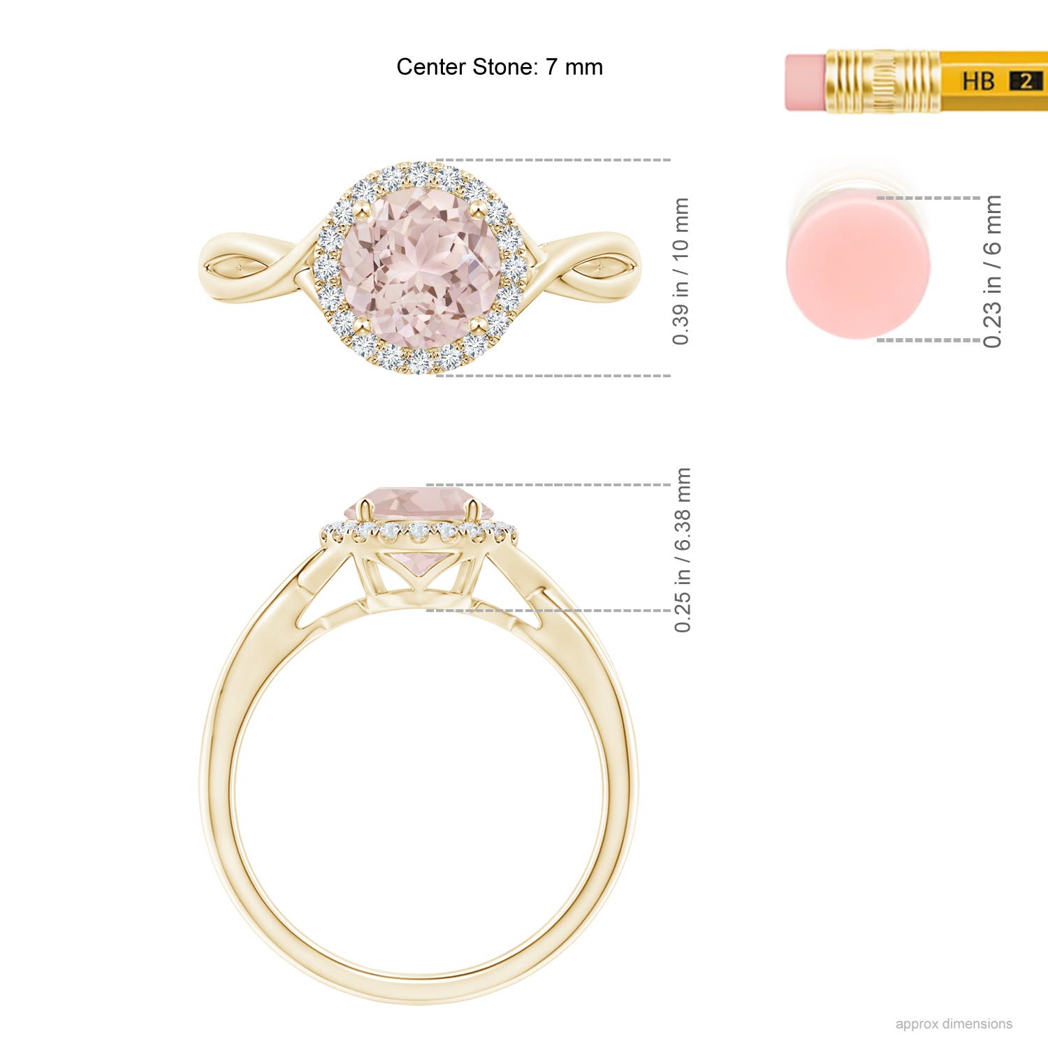 A - Morganite / 1.22 CT / 14 KT Yellow Gold