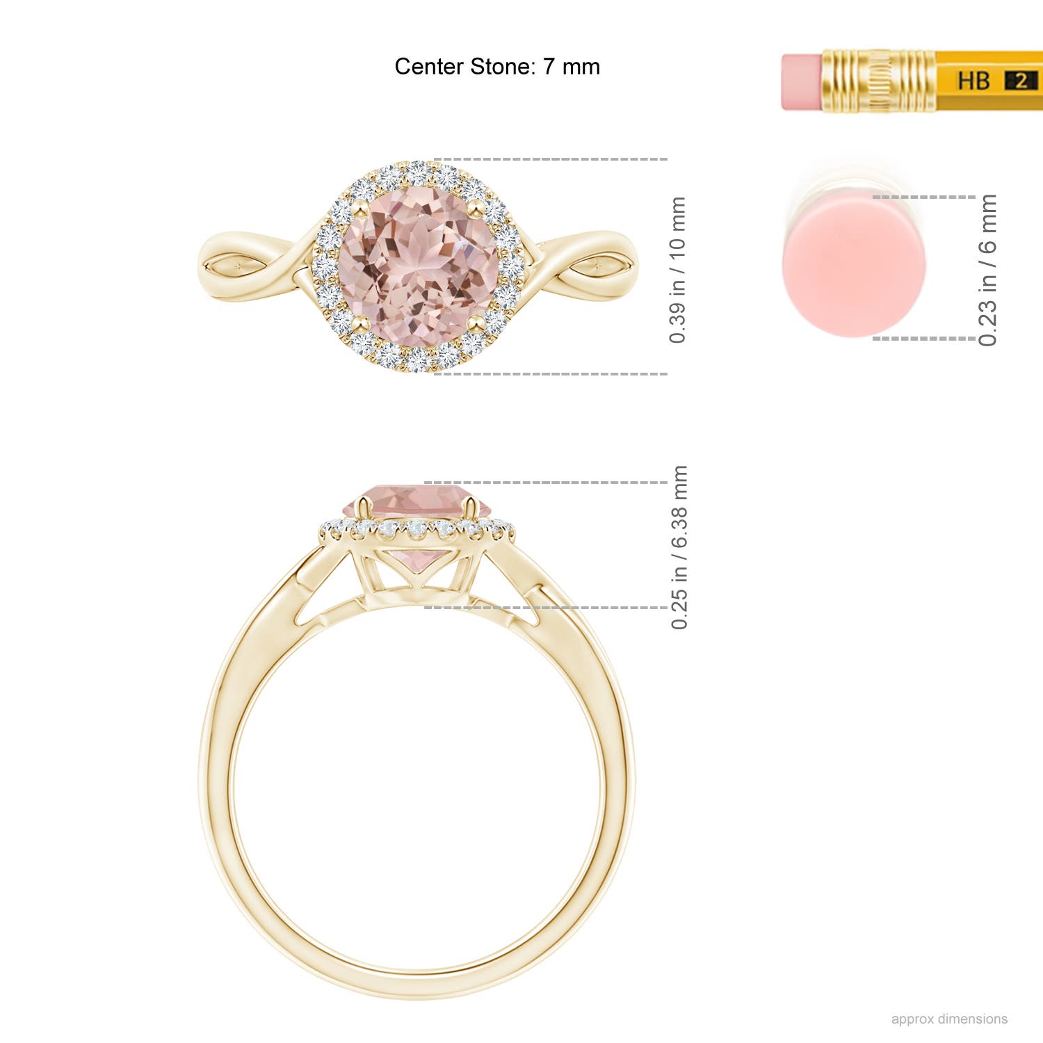 AAA - Morganite / 1.22 CT / 14 KT Yellow Gold