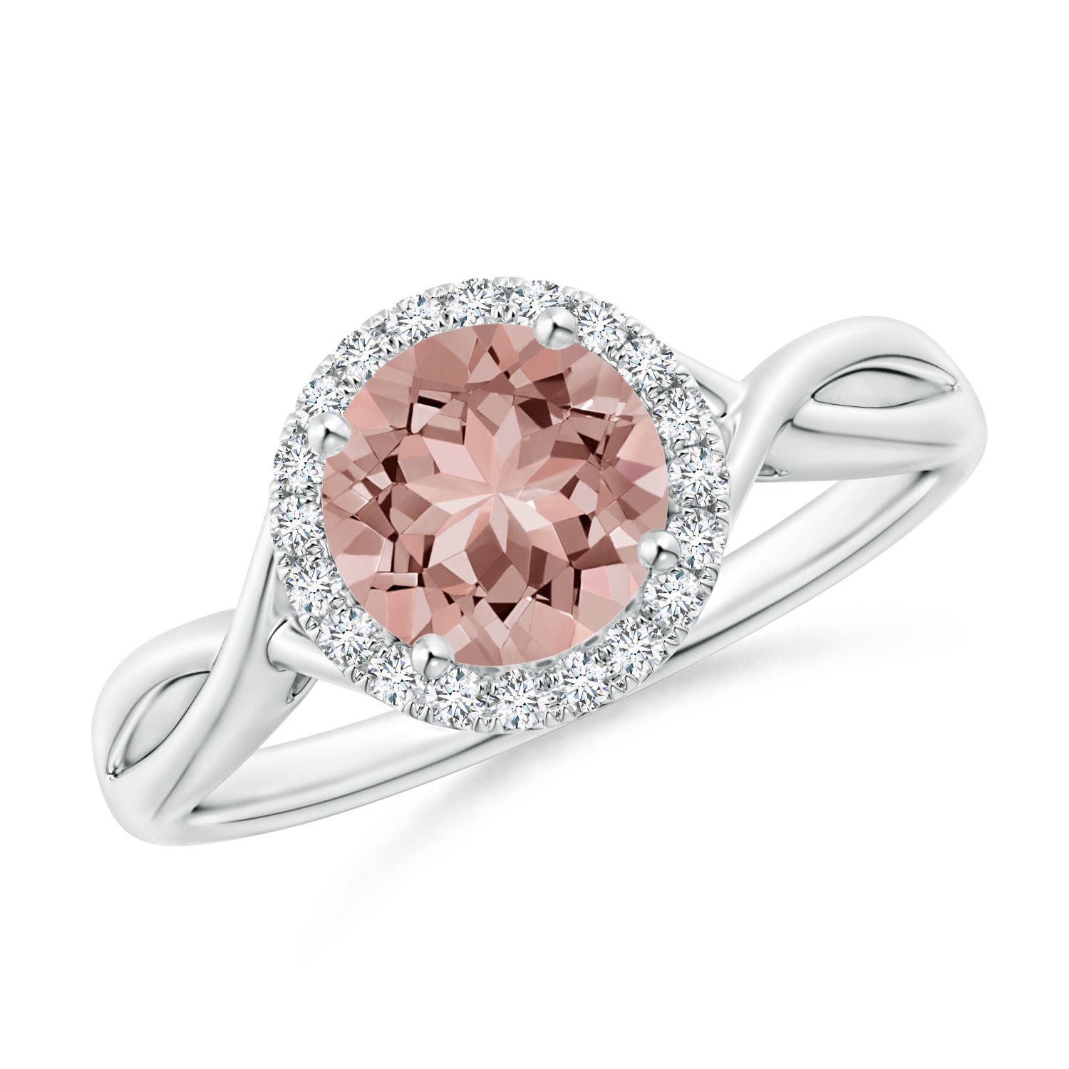 AAAA - Morganite / 1.22 CT / 14 KT White Gold