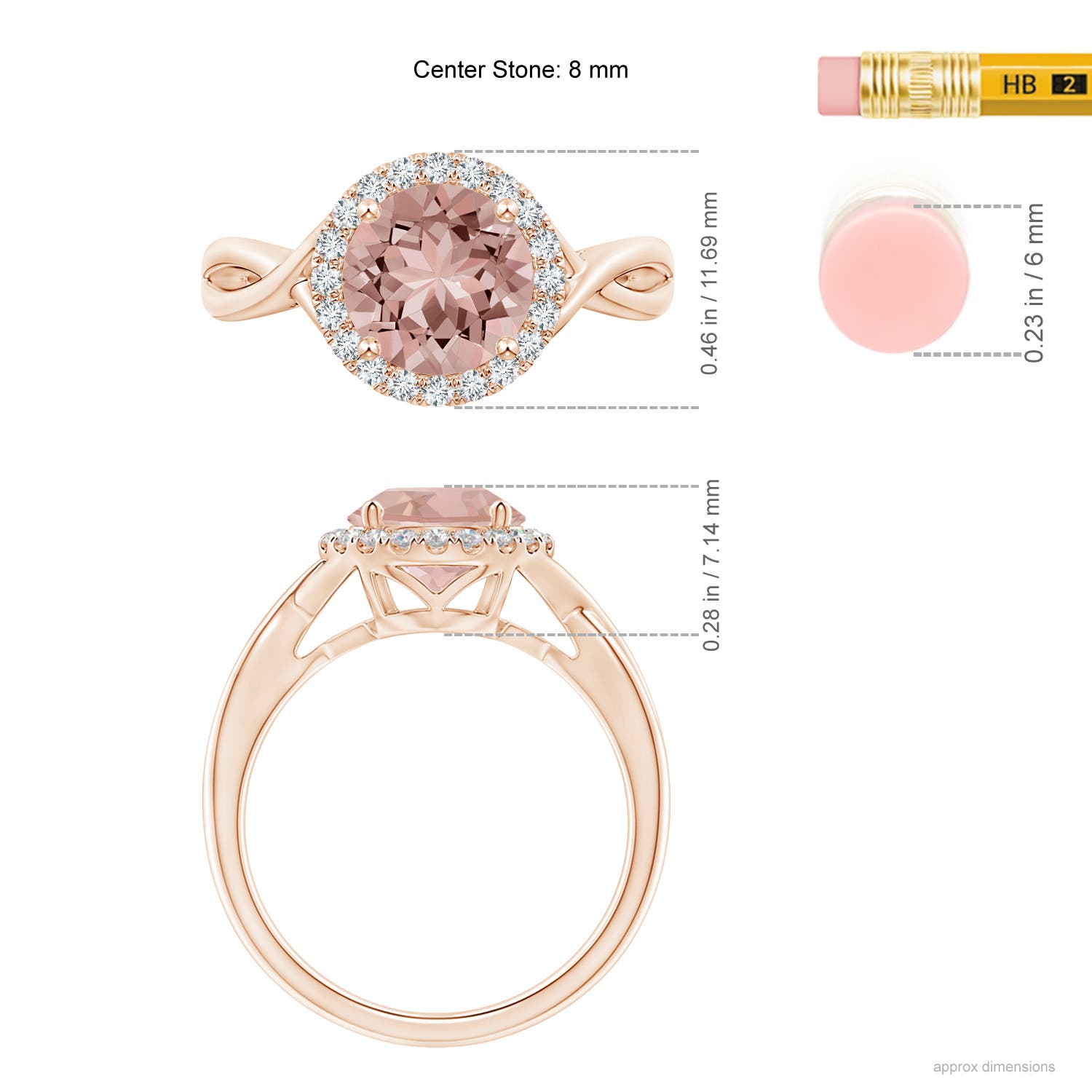 AAAA - Morganite / 1.87 CT / 14 KT Rose Gold