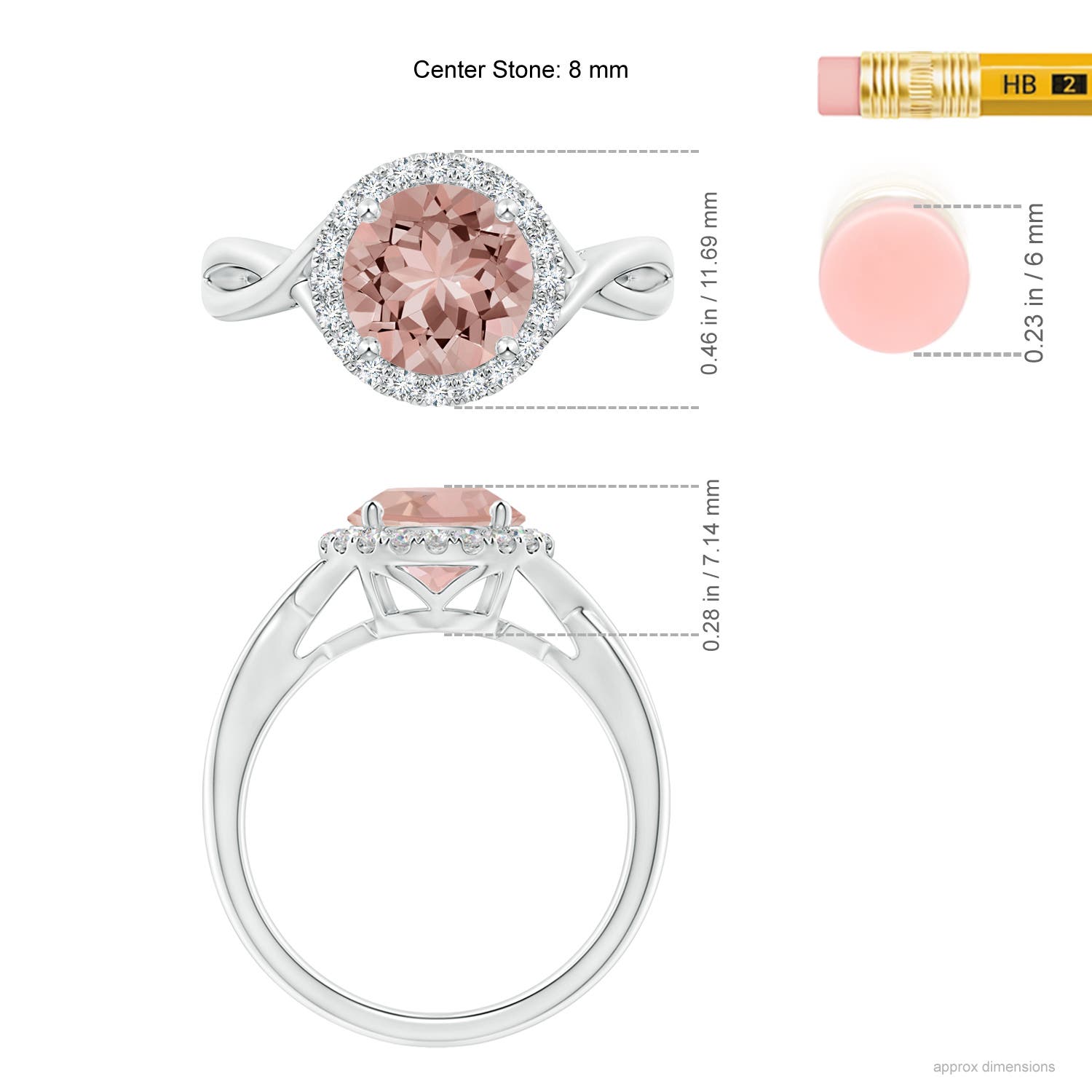 AAAA - Morganite / 1.87 CT / 14 KT White Gold