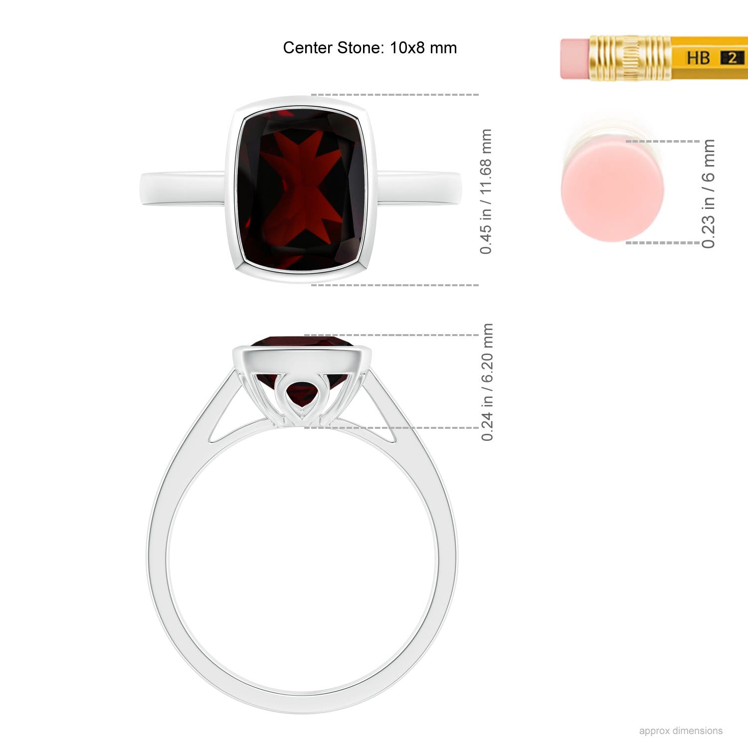 A - Garnet / 3.35 CT / 14 KT White Gold