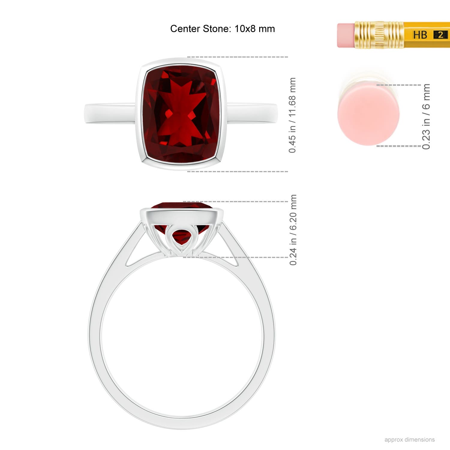 AAAA - Garnet / 3.35 CT / 14 KT White Gold